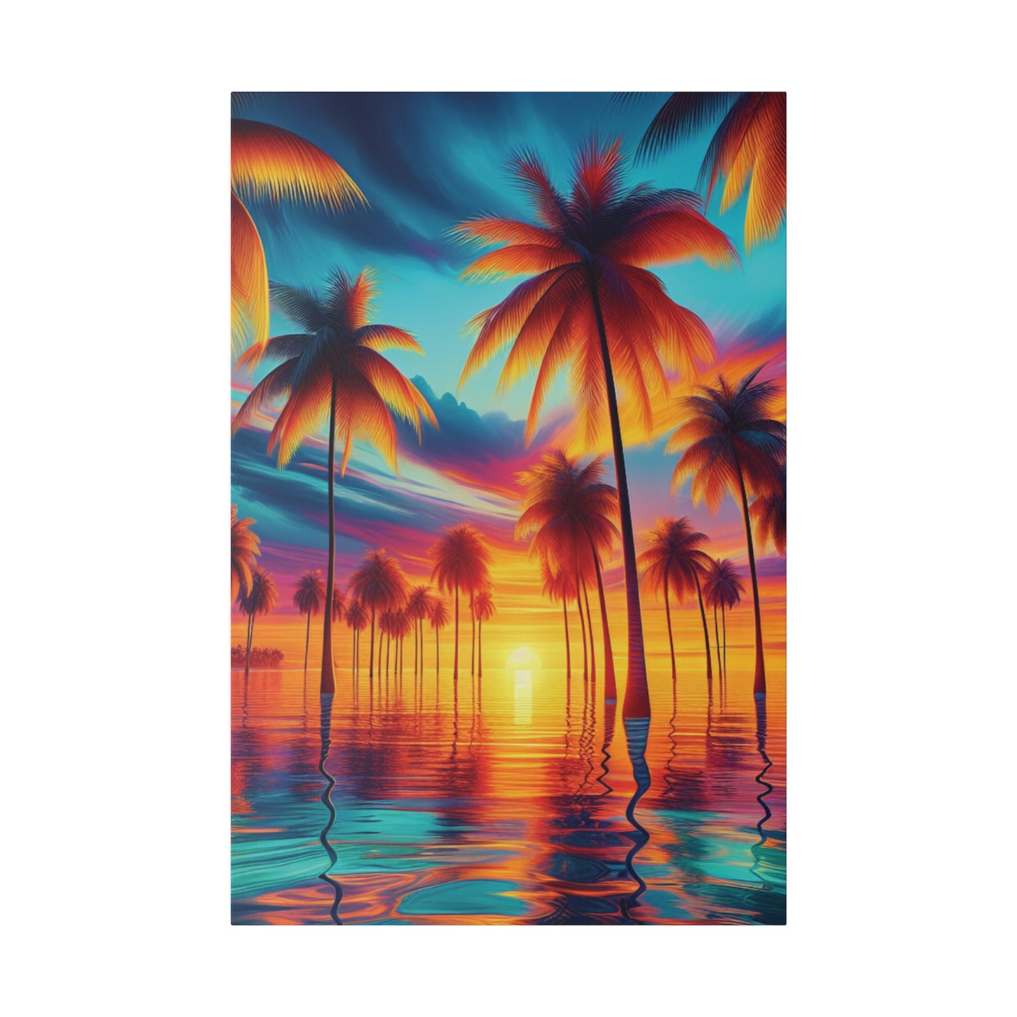 8235F - Miami Beach Sunset Painting Print | Miami | Beach | Sunset | Poster | Home Decor | Wall Art | Canvas