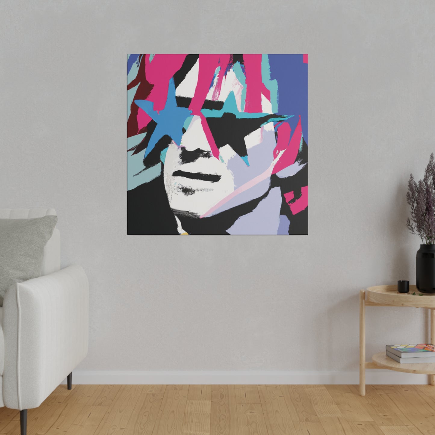 9345V - Rockstar Painting Print | Face | Abstract | Poster | Home Decor | Wall Art | Music Art | Canvas