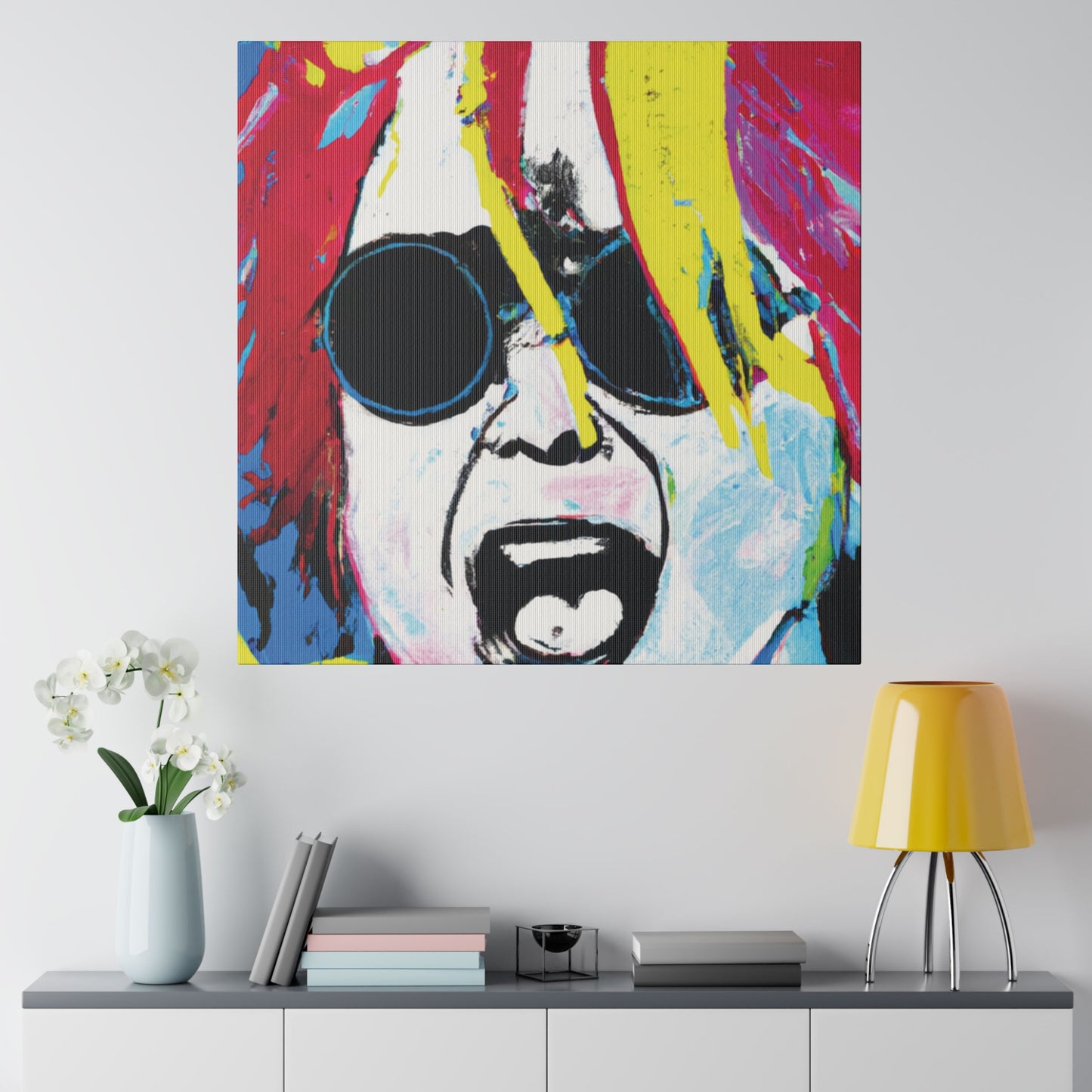 9456X - Rockstar Painting Print | Face | Abstract | Poster | Home Decor | Wall Art | Music Art | Canvas