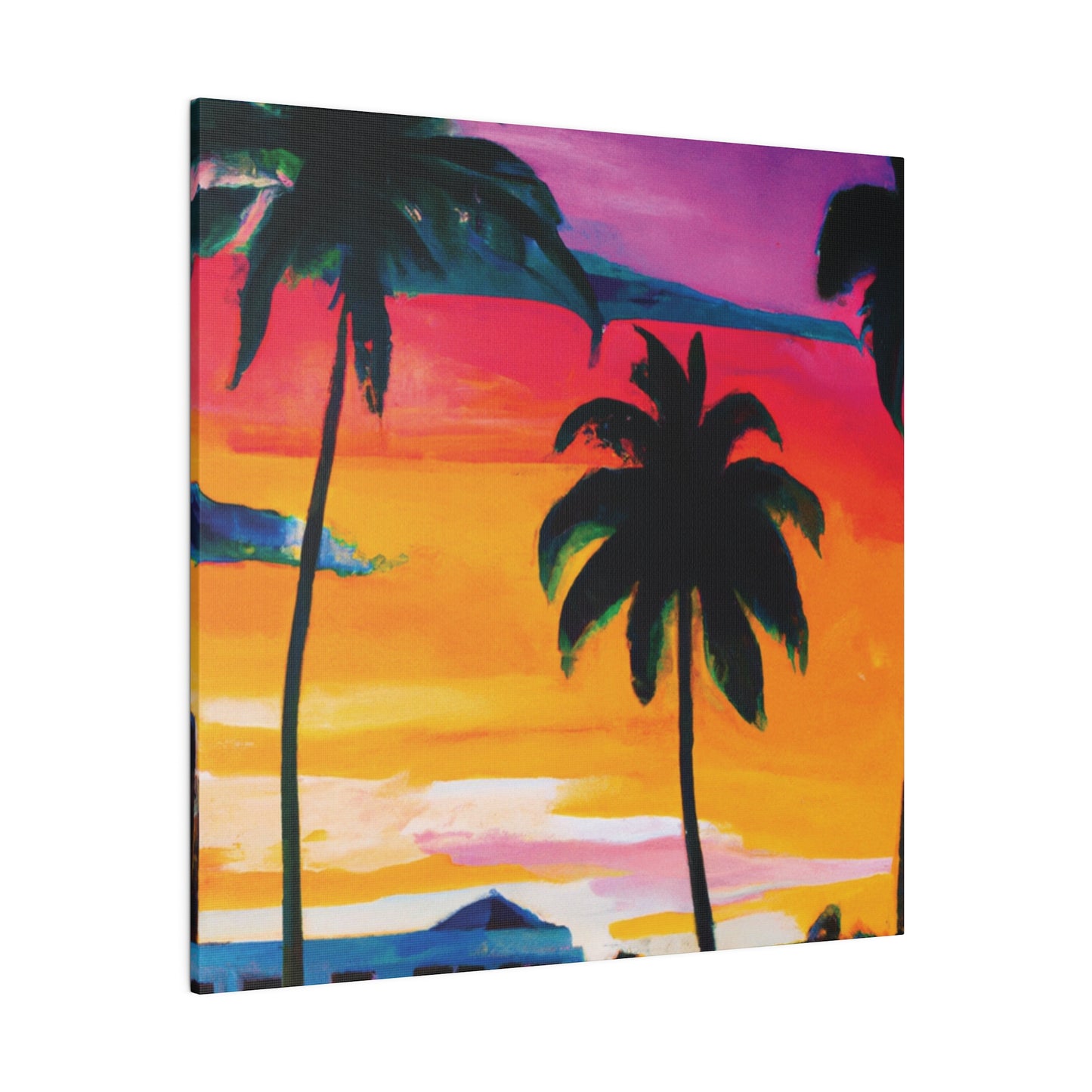 7785F - Miami Beach Sunset Painting Print | Miami | Beach | Sunset | Poster | Home Decor | Wall Art | Canvas