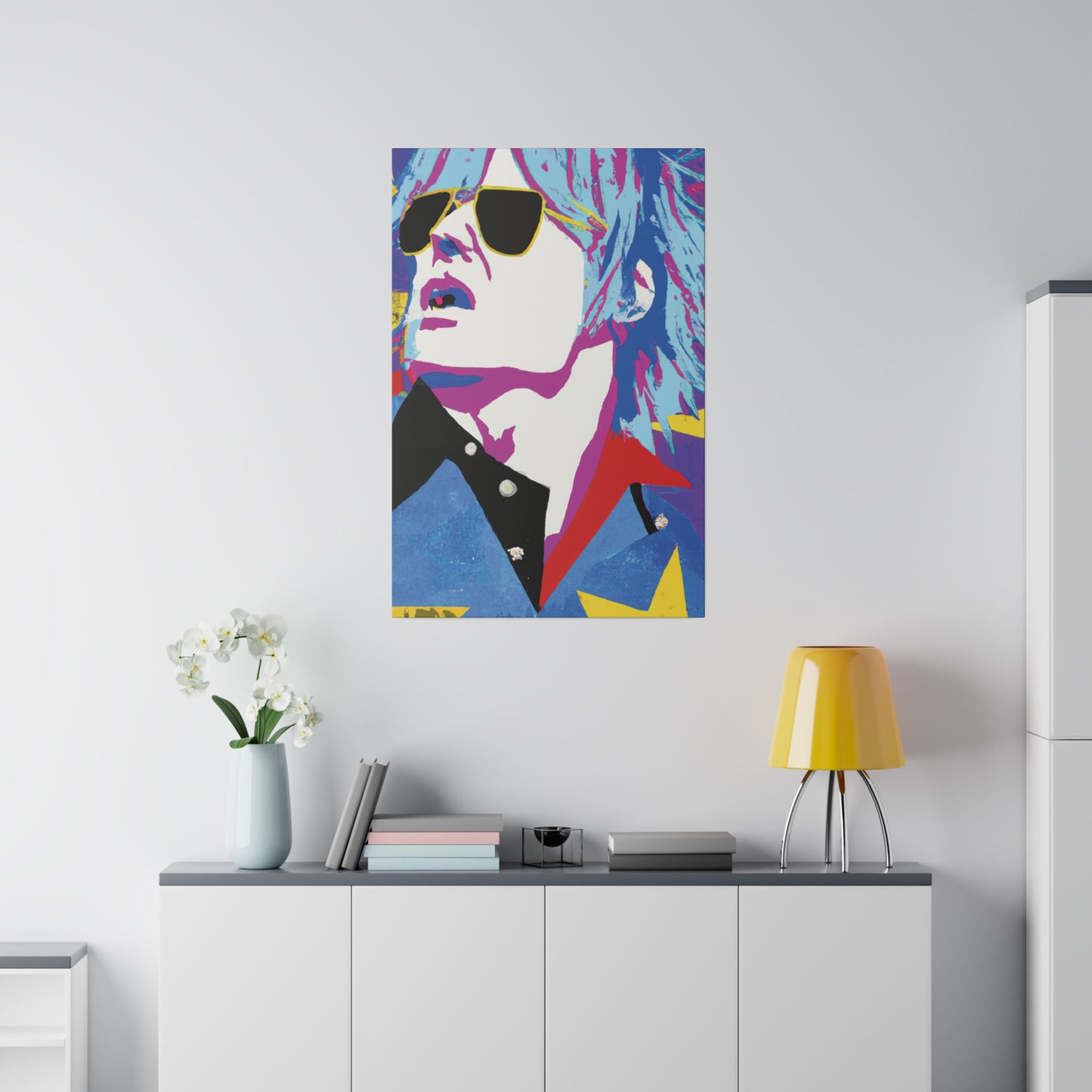 2808M - Rockstar Painting Print | Face | Abstract | Poster | Home Decor | Wall Art | Music Art | Canvas