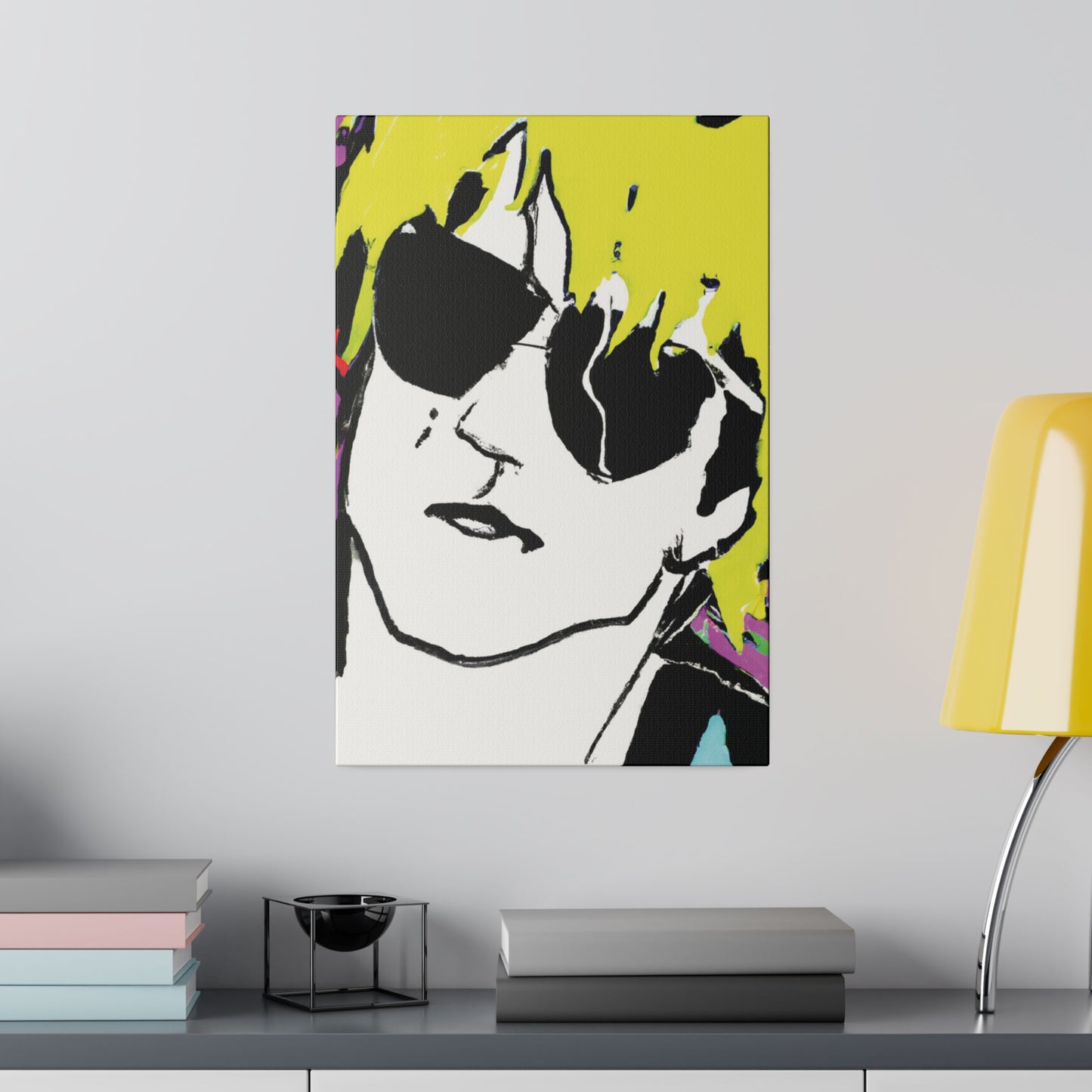 347H - Rockstar Painting Print | Face | Abstract | Poster | Home Decor | Wall Art | Music Art | Canvas