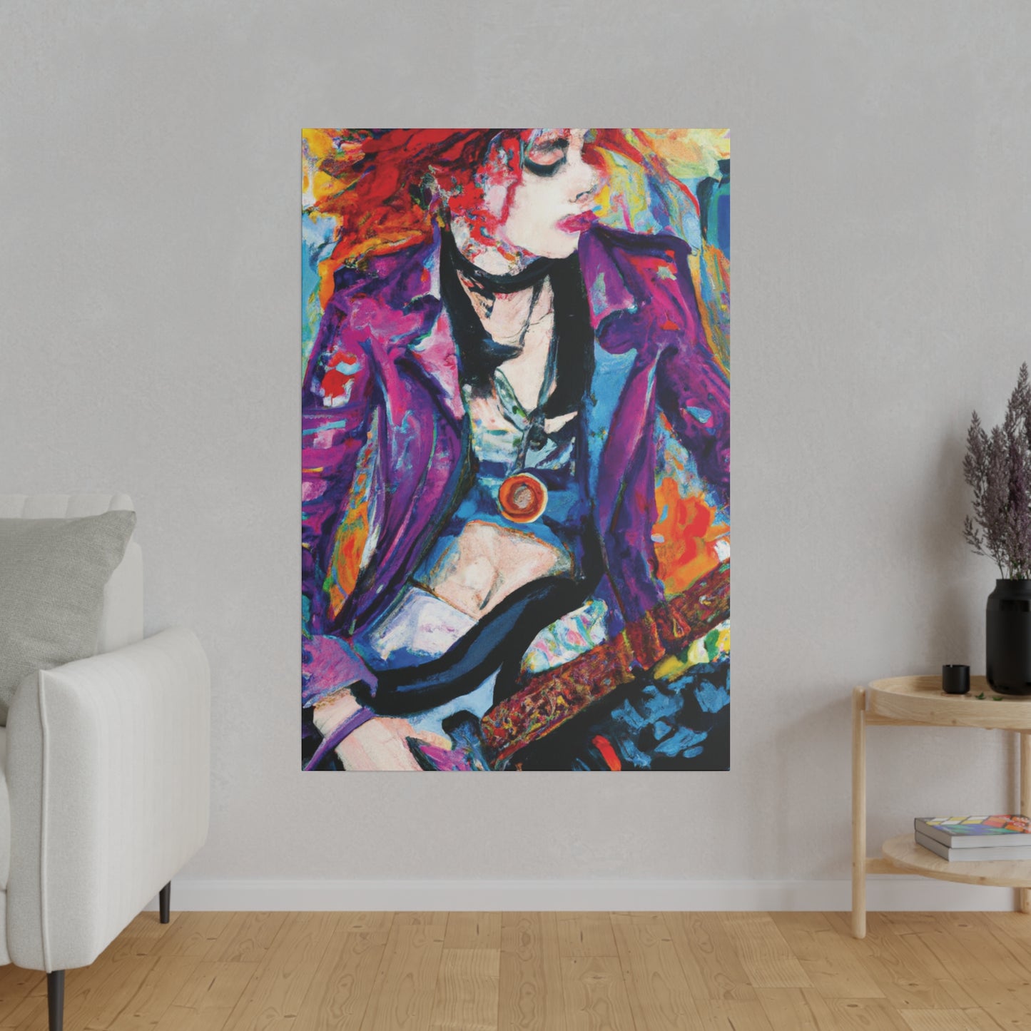 9712Y - Rockstar Oil Painting Style Print | Poster | Home Decor | Wall Art | Music Art | Canvas