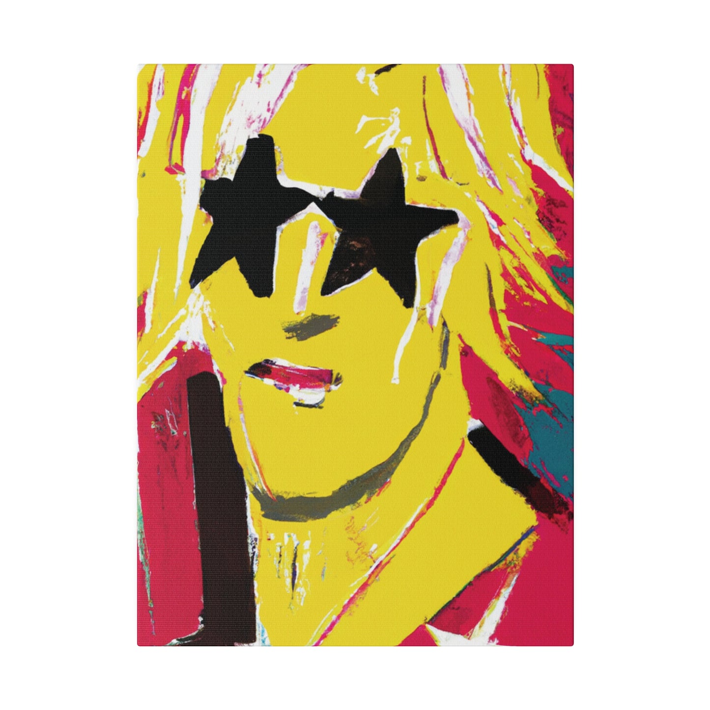 5263T - Rockstar Painting Print | Face | Abstract | Poster | Home Decor | Wall Art | Music Art | Canvas