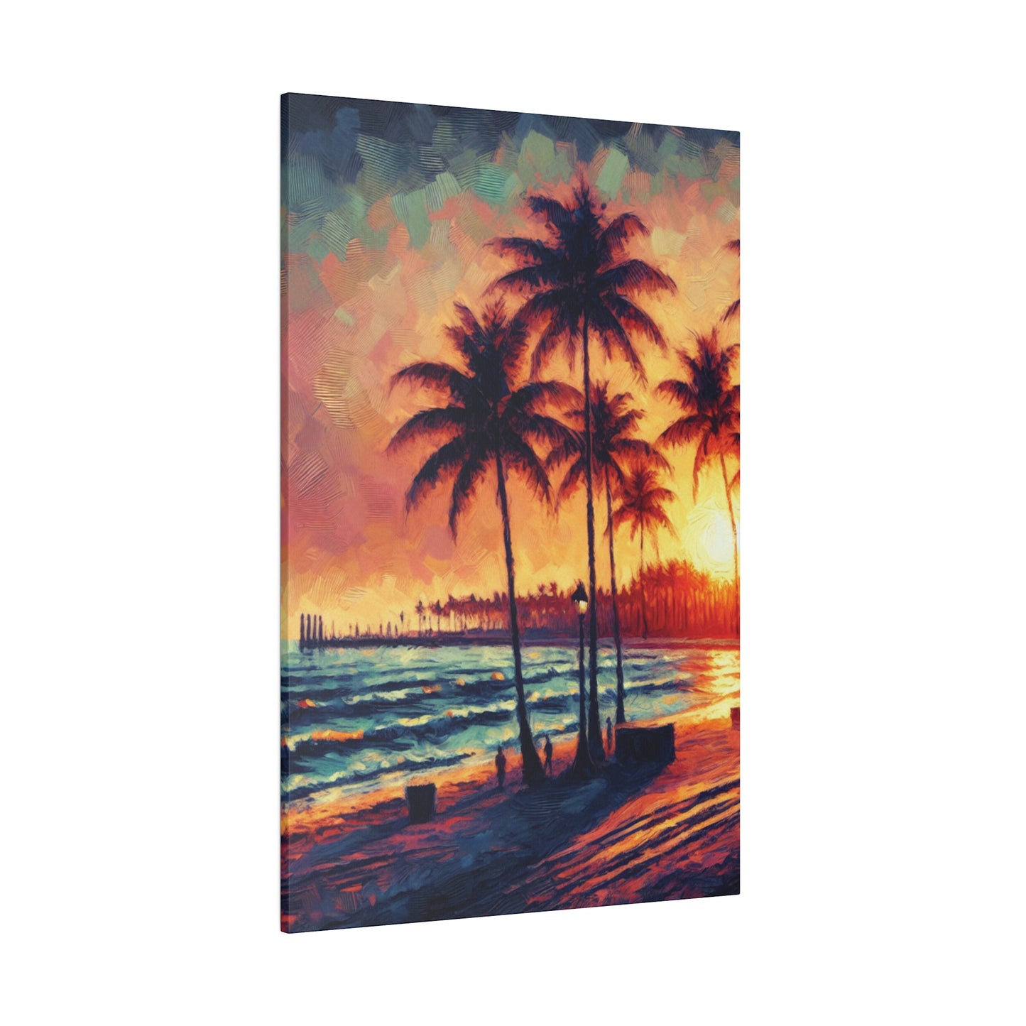 6327K - miami beach art, sunset background, ocean art work, beach art work, sunset designs, miami beach painting, miami beach print