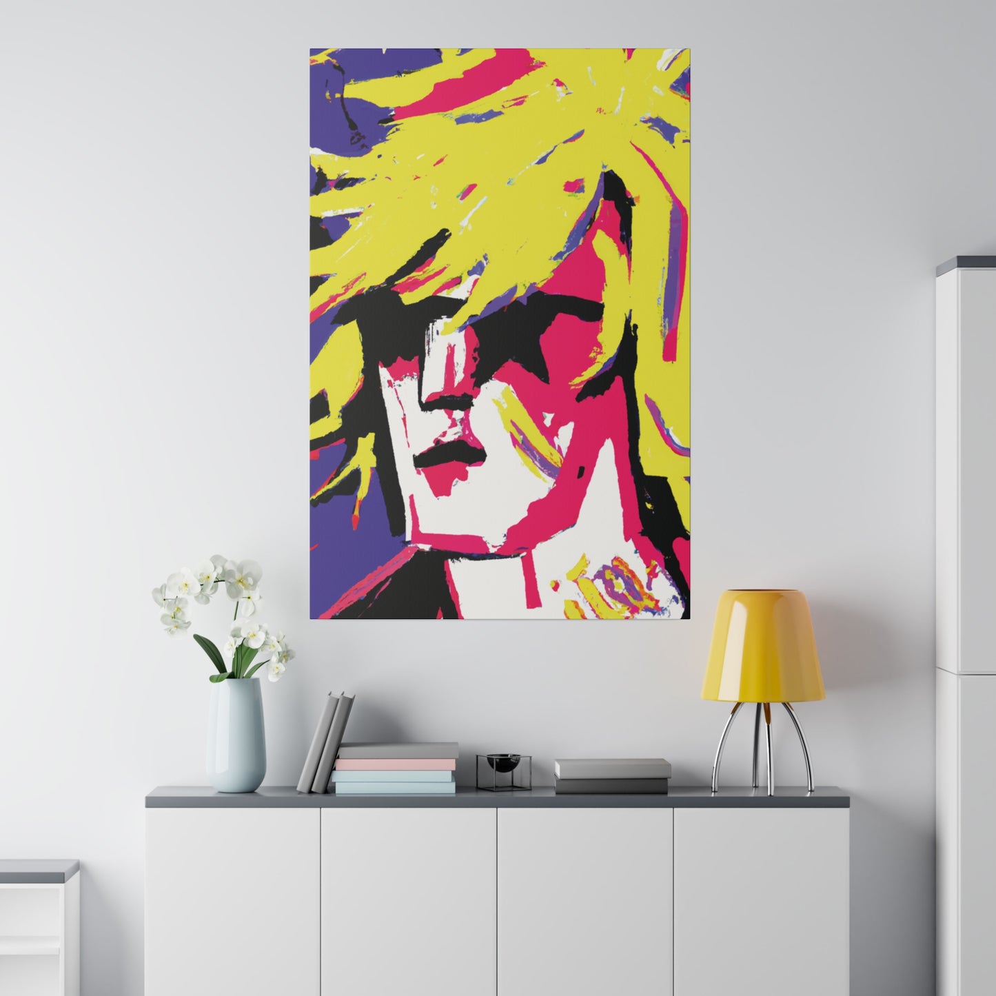 7709F - Rockstar Painting Print | Face | Abstract | Poster | Home Decor | Wall Art | Music Art | Canvas