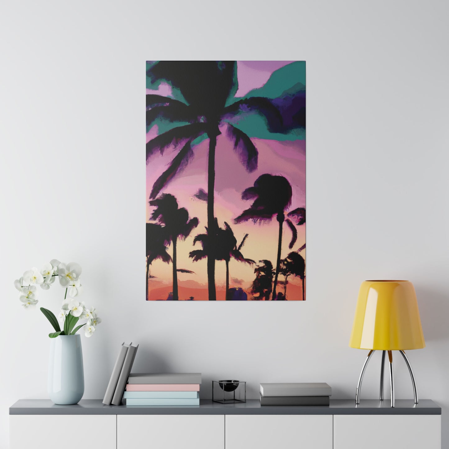 3258K - Miami Beach Sunset Painting Print | Miami | Beach | Sunset | Poster | Home Decor | Wall Art | Canvas