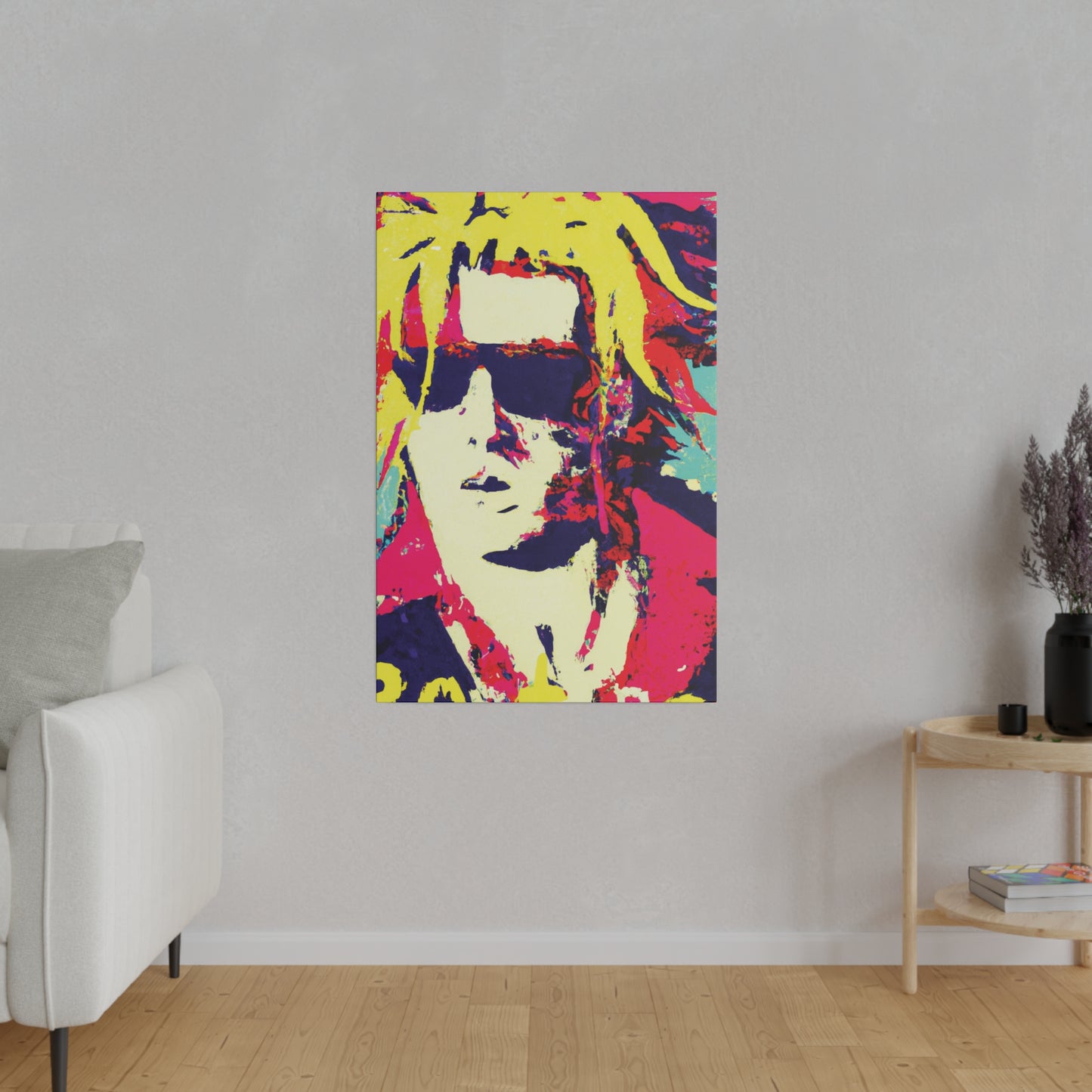 8674W - Rockstar Painting Print | Face | Abstract | Poster | Home Decor | Wall Art | Music Art | Canvas