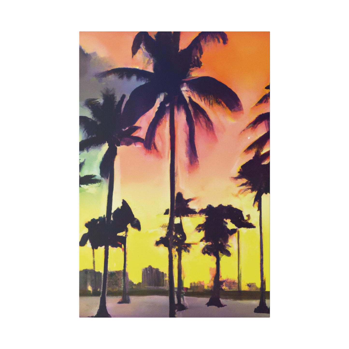 5608P - Miami Beach Sunset Painting Print | Miami | Beach | Sunset | Poster | Home Decor | Wall Art | Canvas