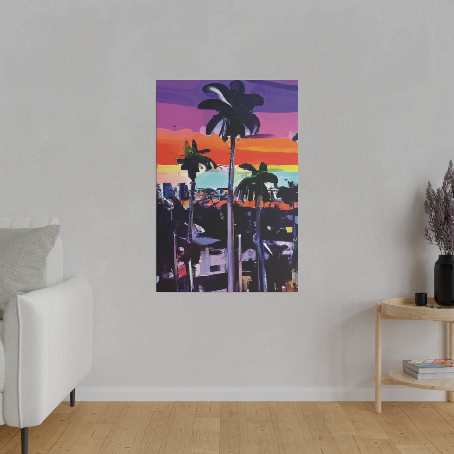 8668T - Miami Beach Sunset Painting Print | Miami | Beach | Sunset | Poster | Home Decor | Wall Art | Canvas