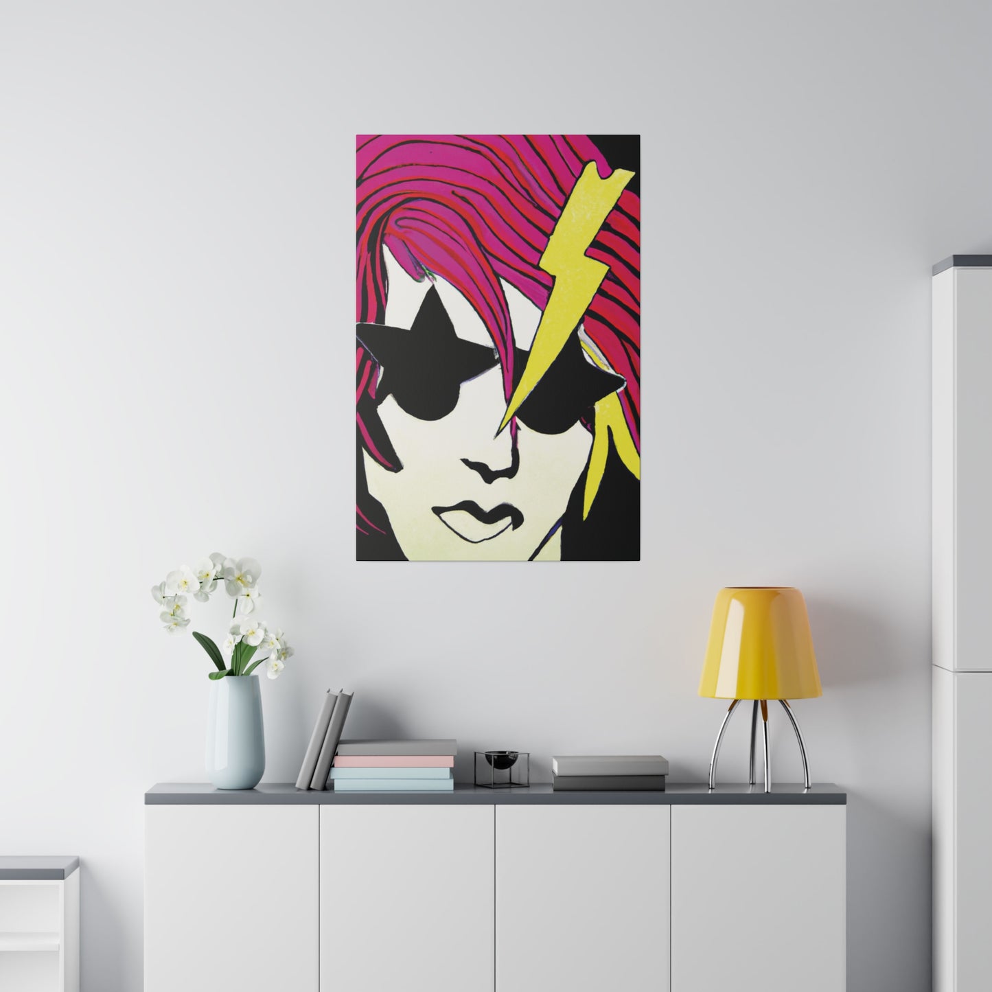 9087G - Rockstar Painting Print | Face | Abstract | Poster | Home Decor | Wall Art | Music Art | Canvas