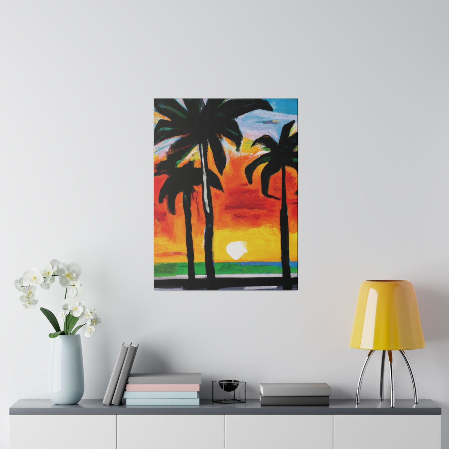 4312S - Miami Beach Sunset Painting Print | Miami | Beach | Sunset | Poster | Home Decor | Wall Art | Canvas