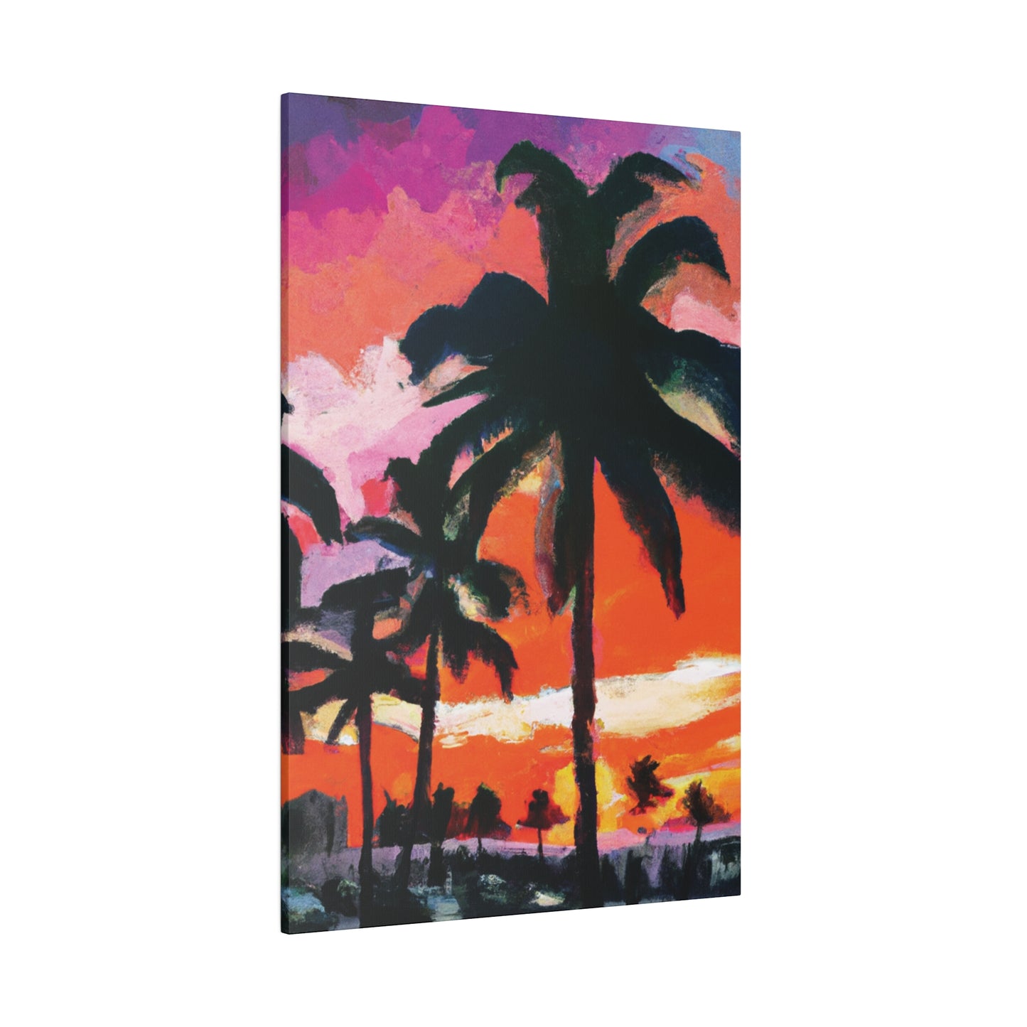 2734M - Miami Beach Sunset Painting Print | Miami | Beach | Sunset | Poster | Home Decor | Wall Art | Canvas