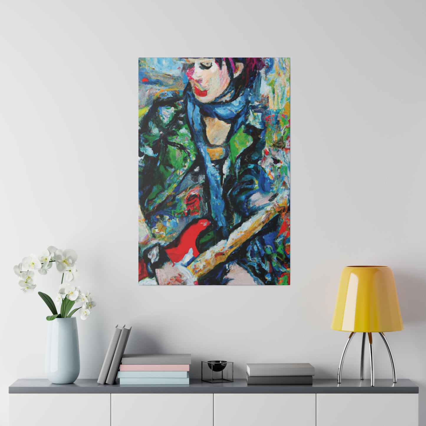 7452C - Rockstar Oil Painting Style Print | Poster | Home Decor | Wall Art | Music Art | Canvas