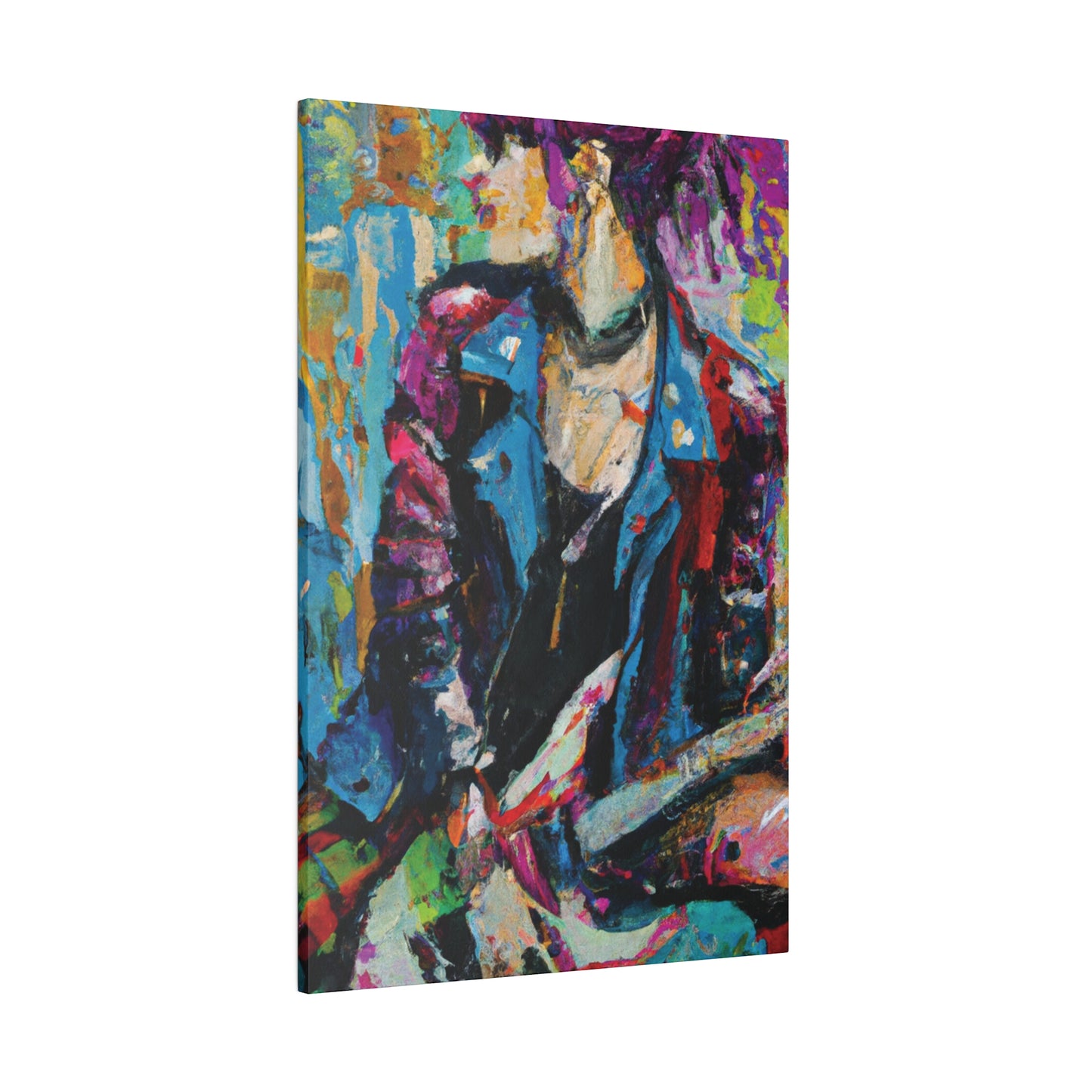 9653F - Rockstar Oil Painting Style Print | Poster | Home Decor | Wall Art | Music Art | Canvas