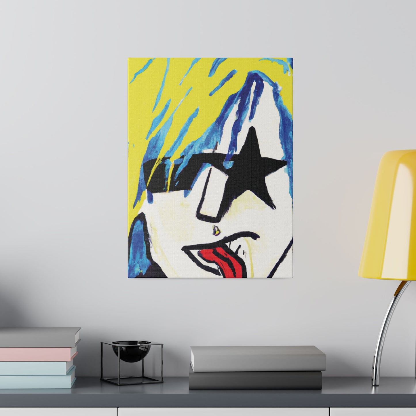 8584V - Rockstar Painting Print | Face | Abstract | Poster | Home Decor | Wall Art | Music Art | Canvas