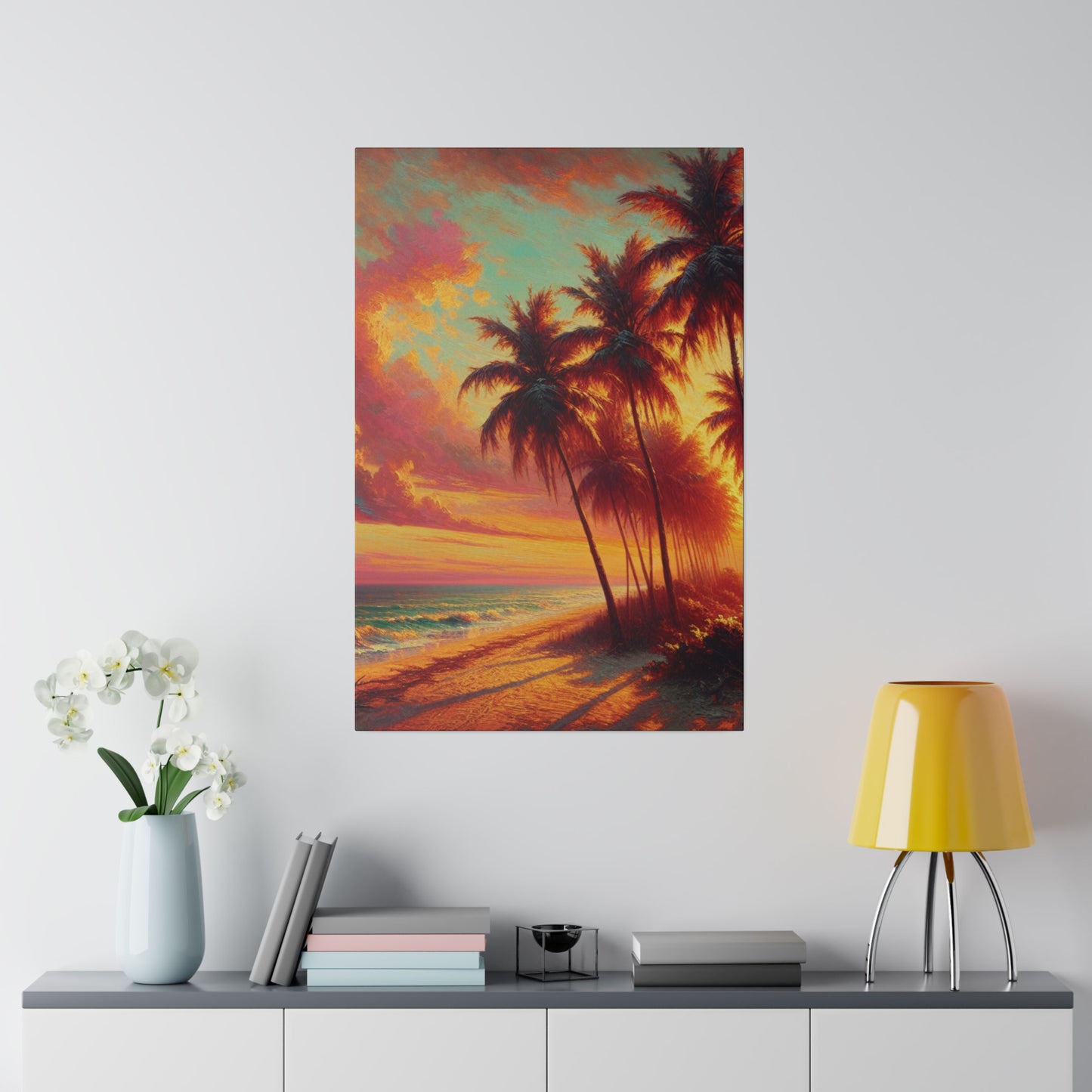 2846J - miami beach art, sunset background, ocean art work, beach art work, sunset designs, miami beach painting, miami beach print