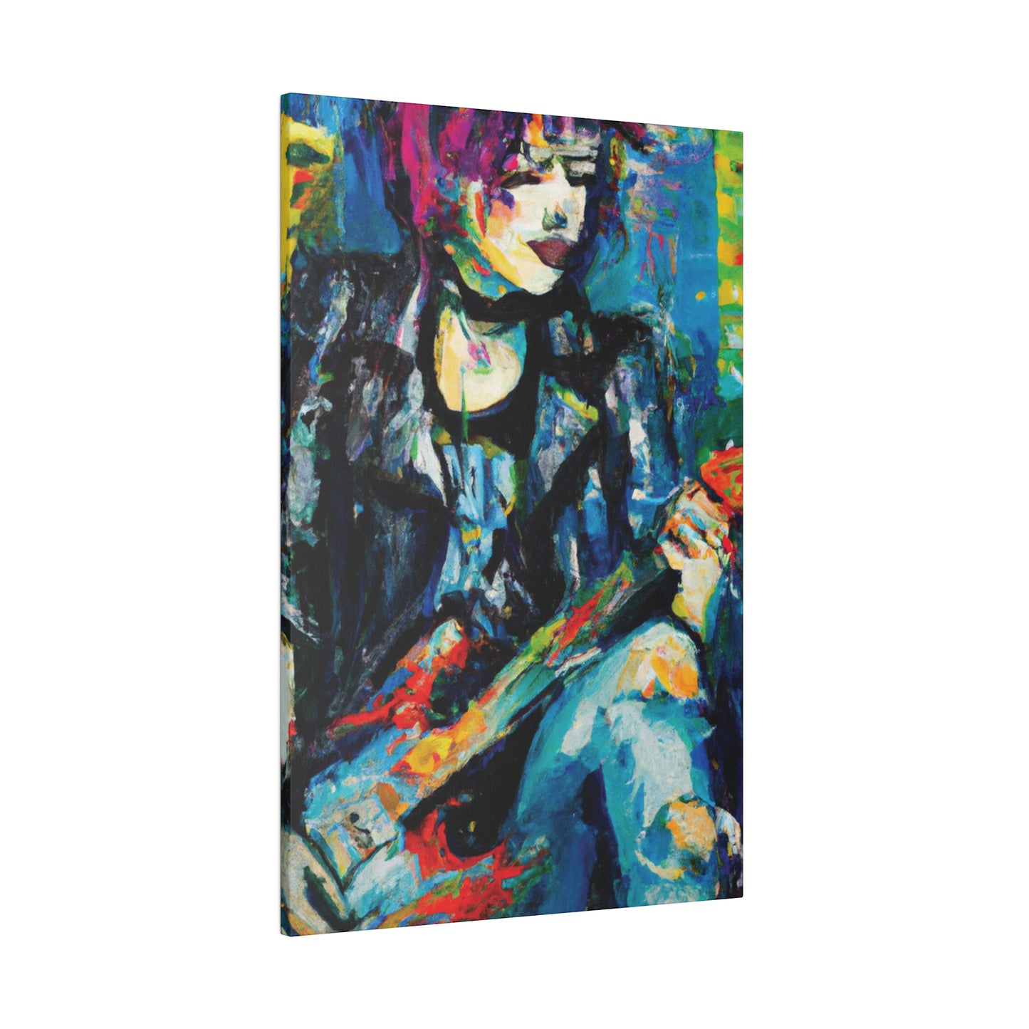 9733T - Rockstar Oil Painting Style Print | Poster | Home Decor | Wall Art | Music Art | Canvas