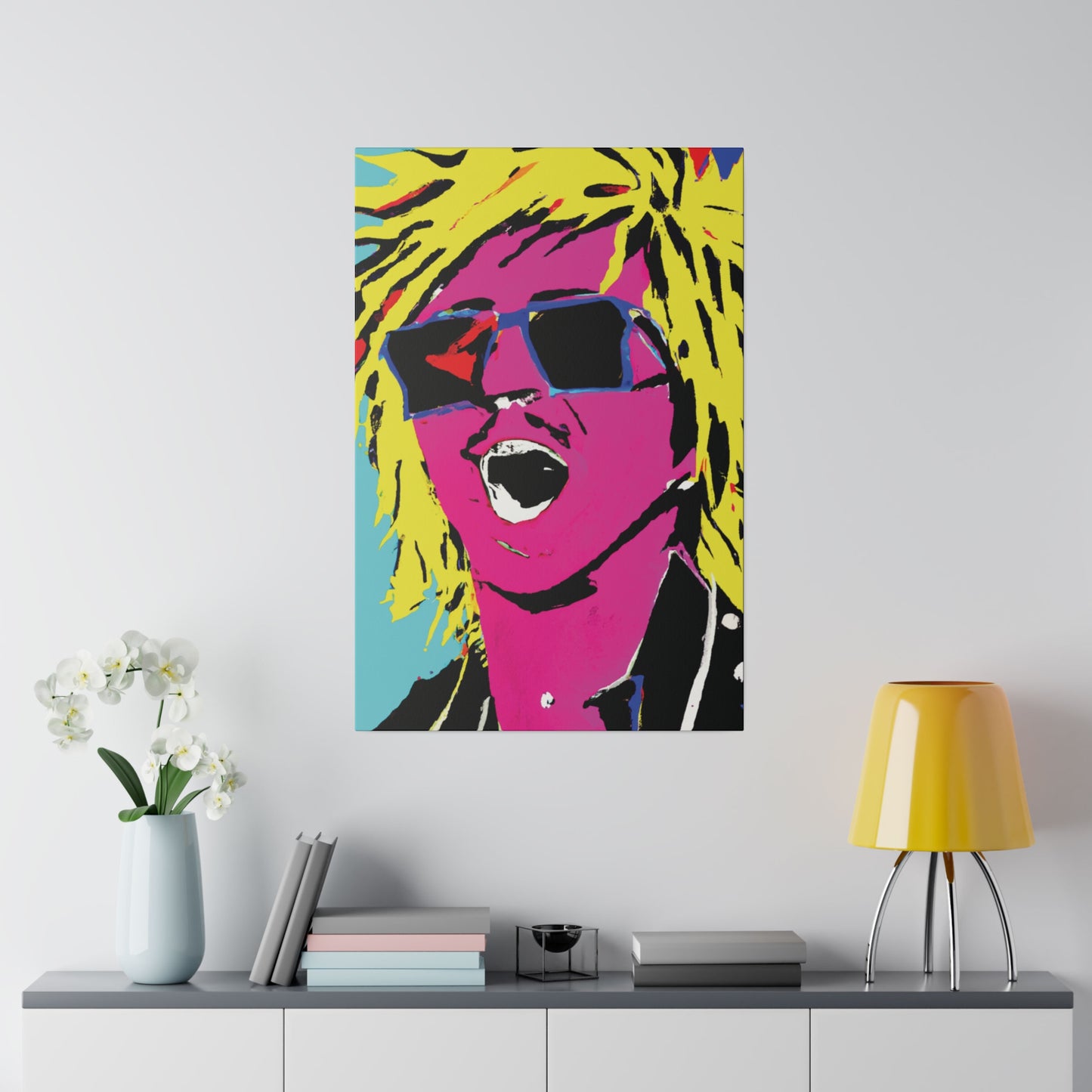 8376W - Rockstar Painting Print | Face | Abstract | Poster | Home Decor | Wall Art | Music Art | Canvas