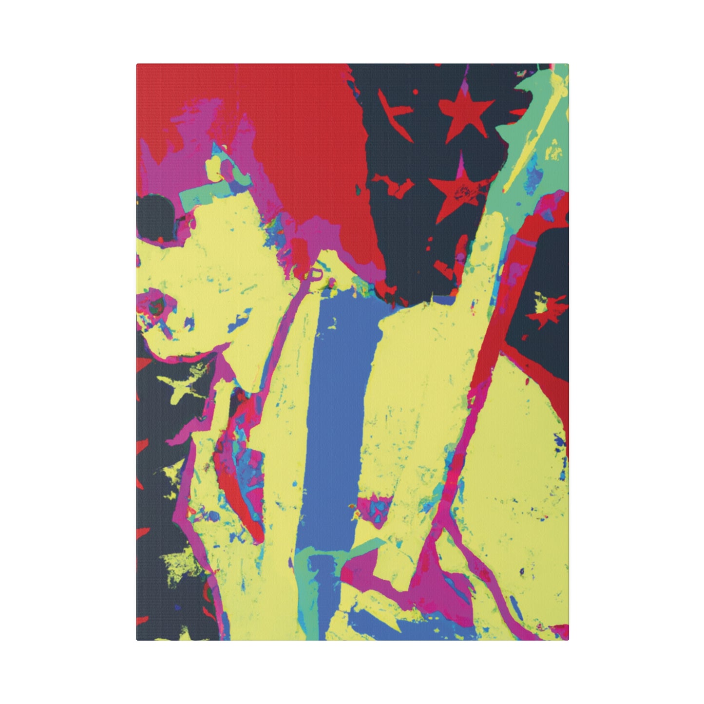 9735F - Rockstar Painting Print | Face | Abstract | Poster | Home Decor | Wall Art | Music Art | Canvas