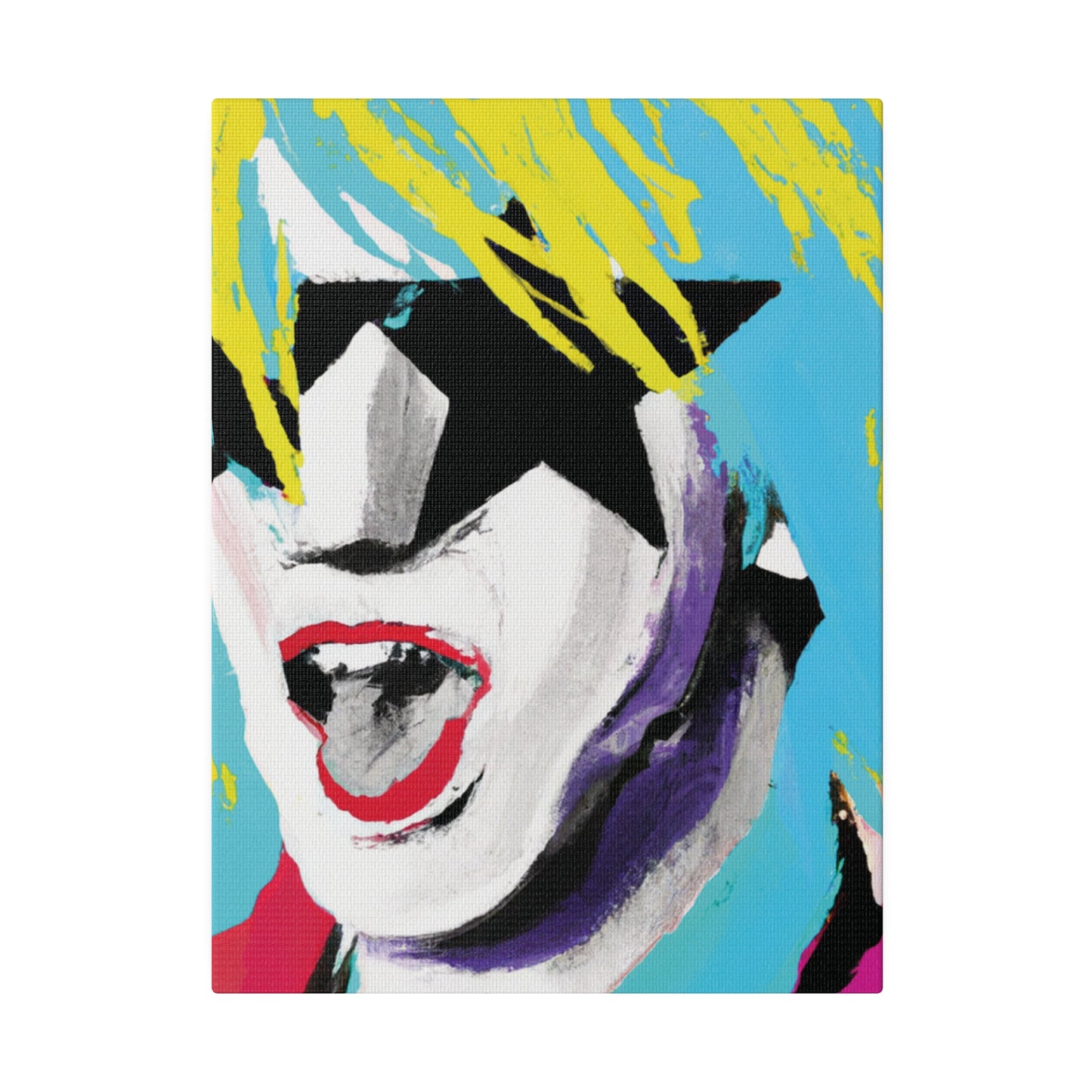 8736P - Rockstar Painting Print | Face | Abstract | Poster | Home Decor | Wall Art | Music Art | Canvas