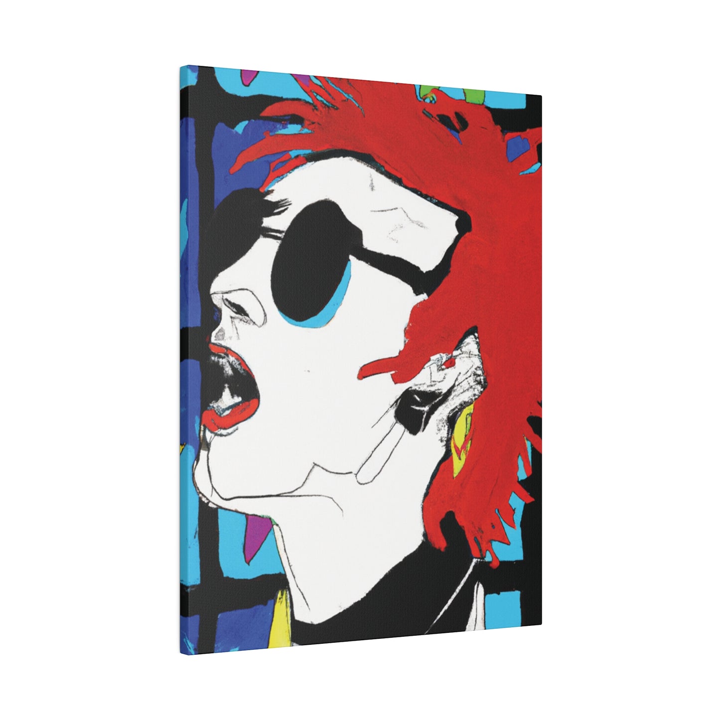 8537B - Rockstar Painting Print | Face | Abstract | Poster | Home Decor | Wall Art | Music Art | Canvas