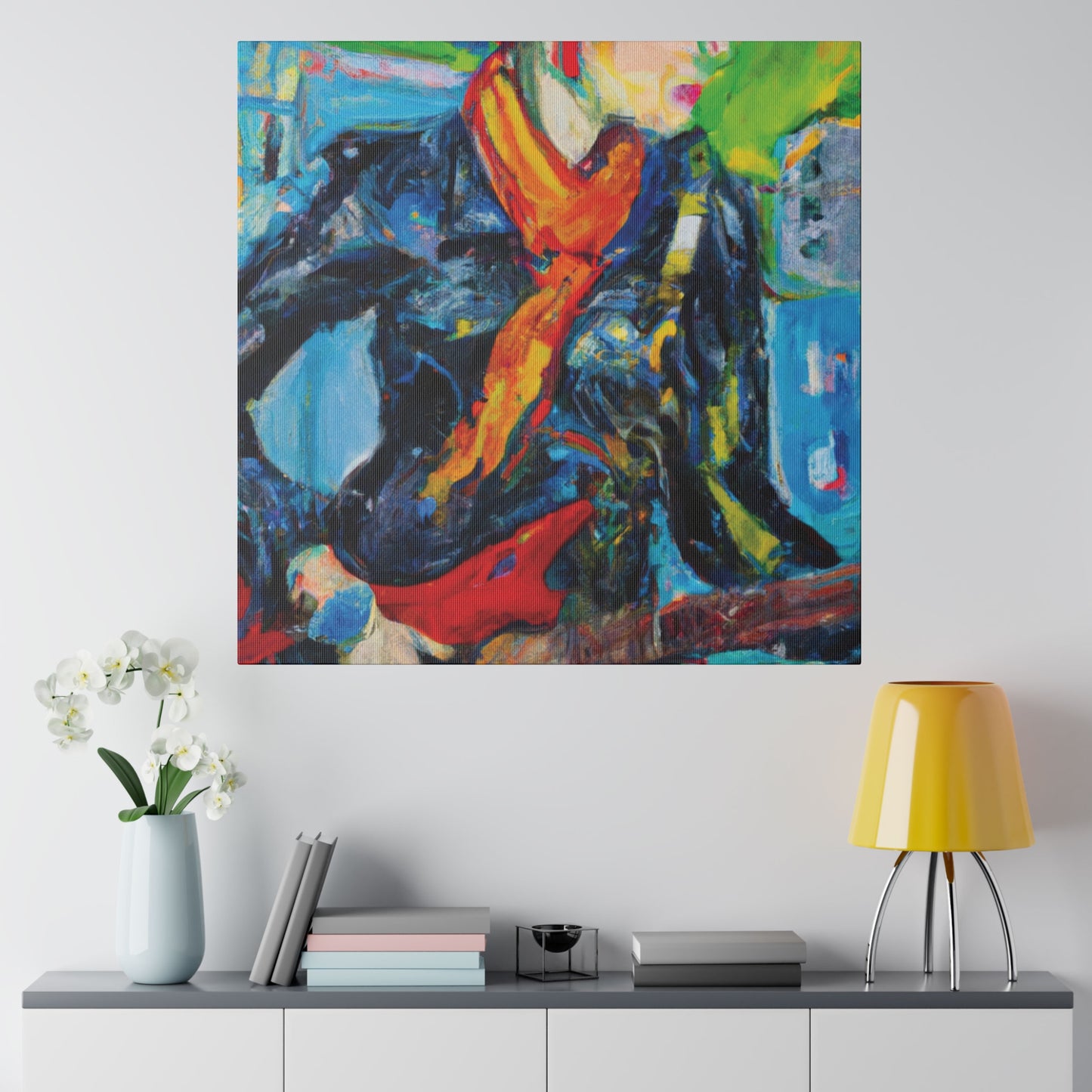935O - Rockstar Oil Painting Style Print | Poster | Home Decor | Wall Art | Music Art | Canvas