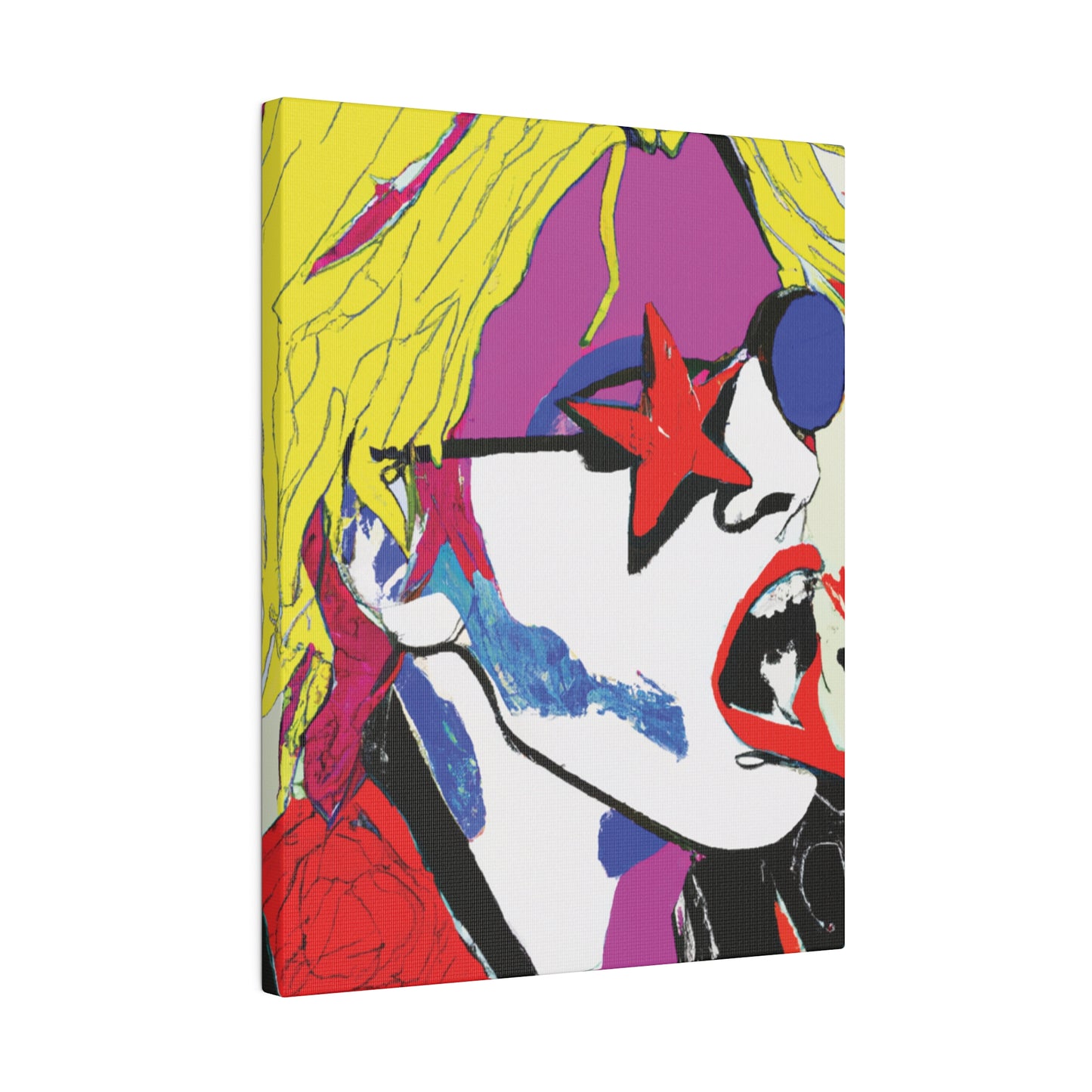 7531H - Rockstar Painting Print | Face | Abstract | Poster | Home Decor | Wall Art | Music Art | Canvas