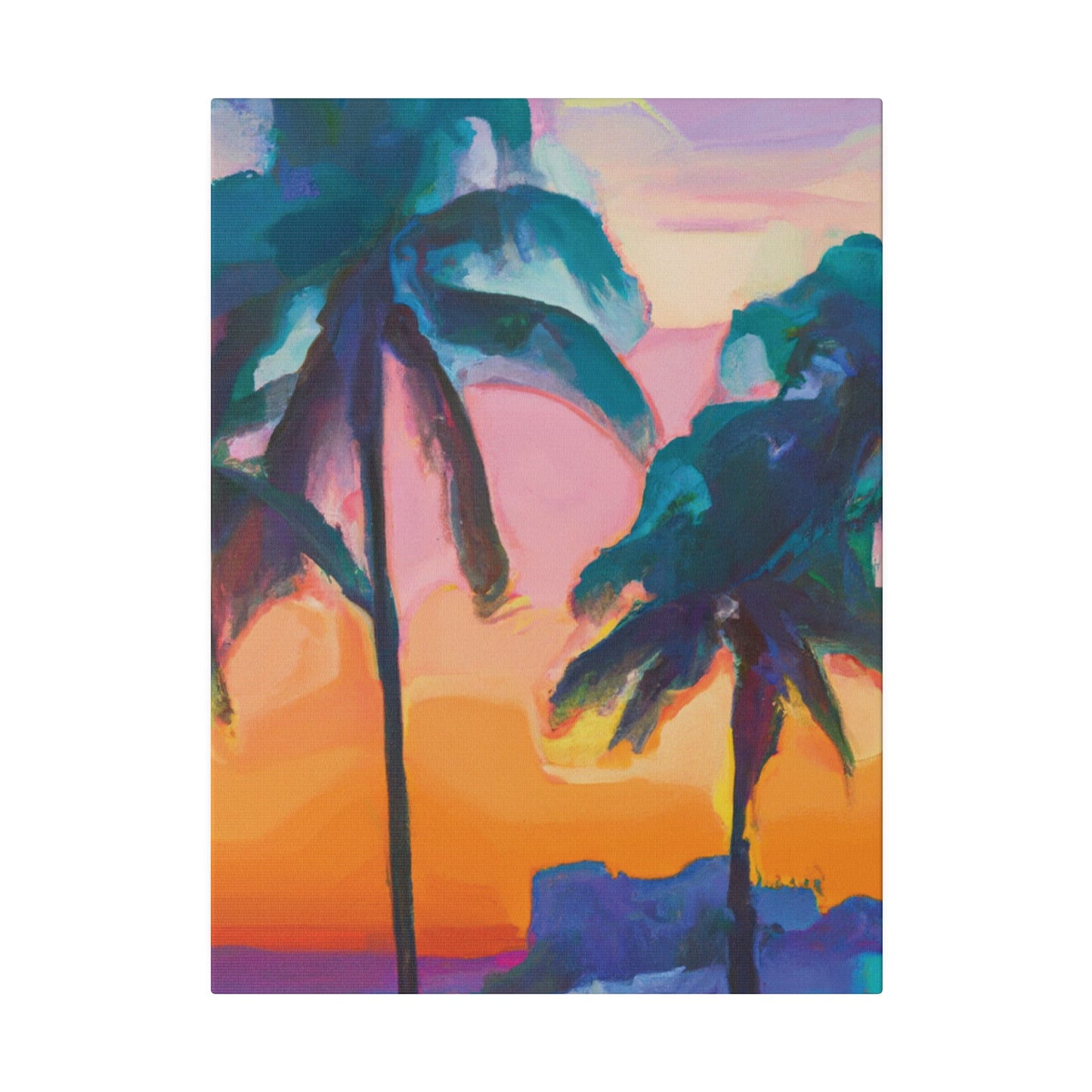 6494M - Miami Beach Sunset Painting Print | Miami | Beach | Sunset | Poster | Home Decor | Wall Art | Canvas