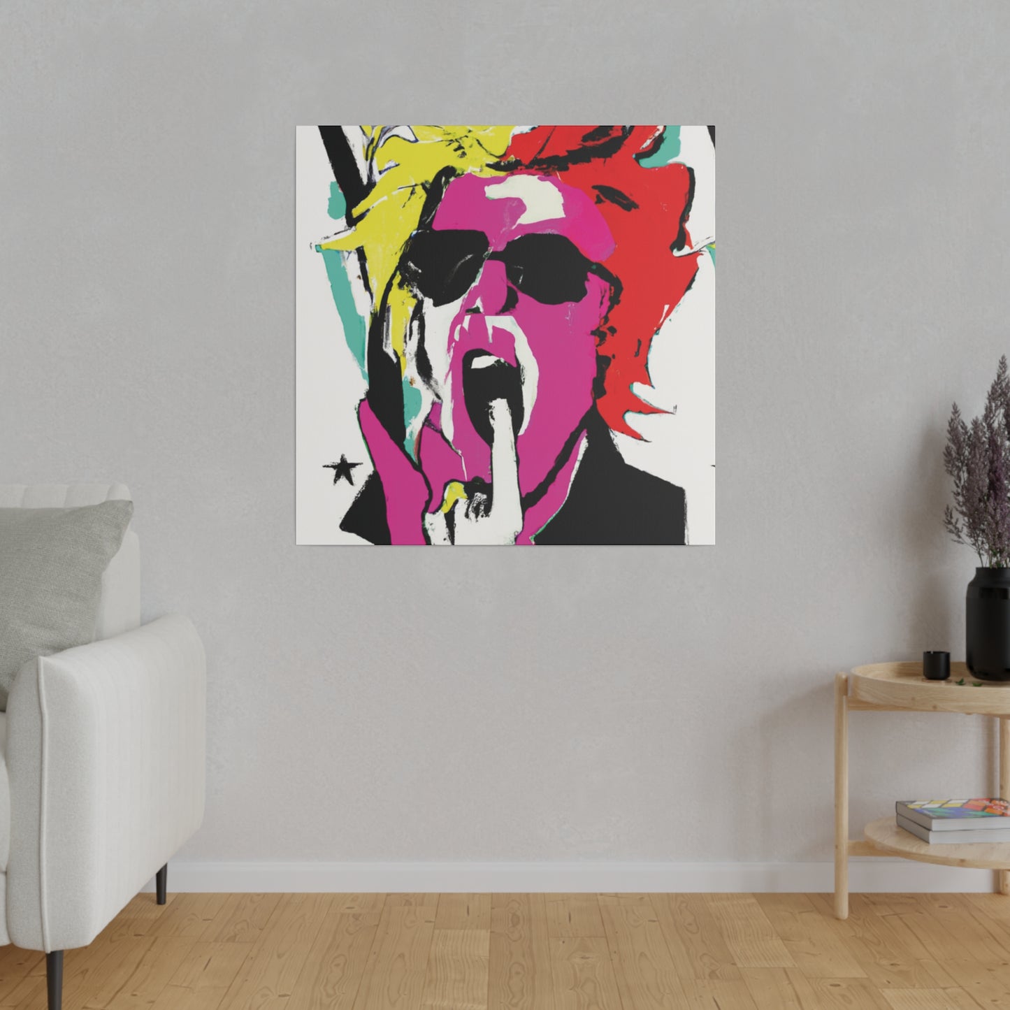 4598A - Rockstar Painting Print | Face | Abstract | Poster | Home Decor | Wall Art | Music Art | Canvas