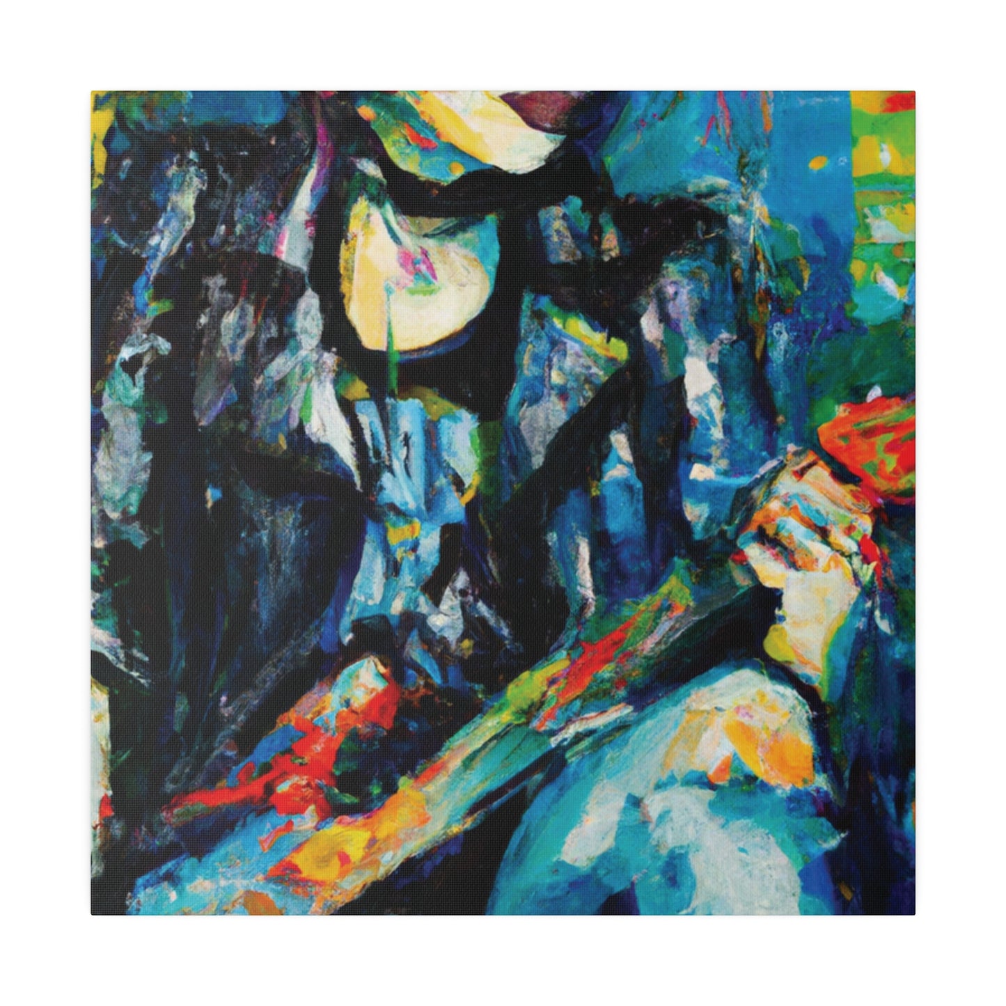 9733T - Rockstar Oil Painting Style Print | Poster | Home Decor | Wall Art | Music Art | Canvas