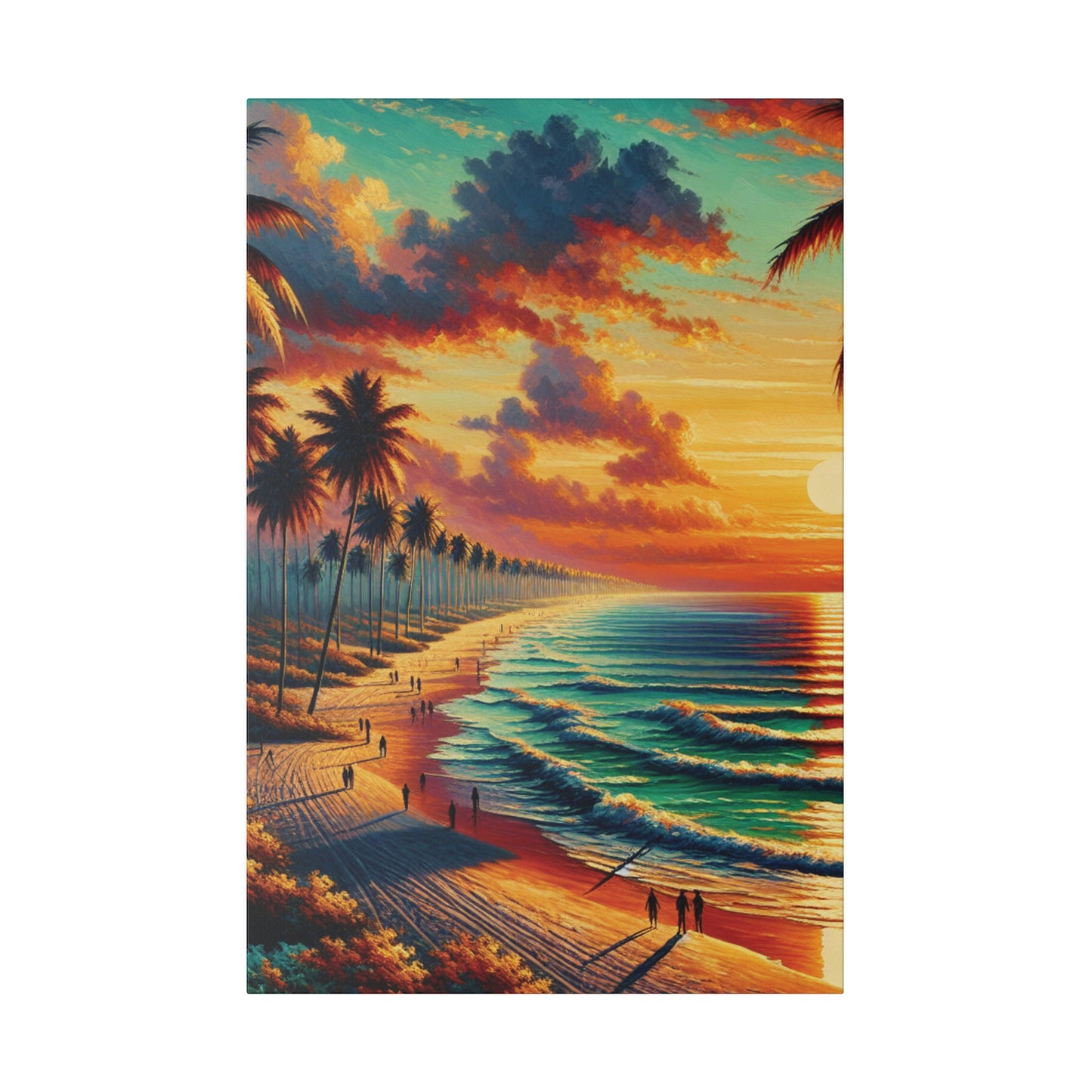 4832K - miami beach art, sunset background, ocean art work, beach art work, sunset designs, miami beach painting, miami beach print