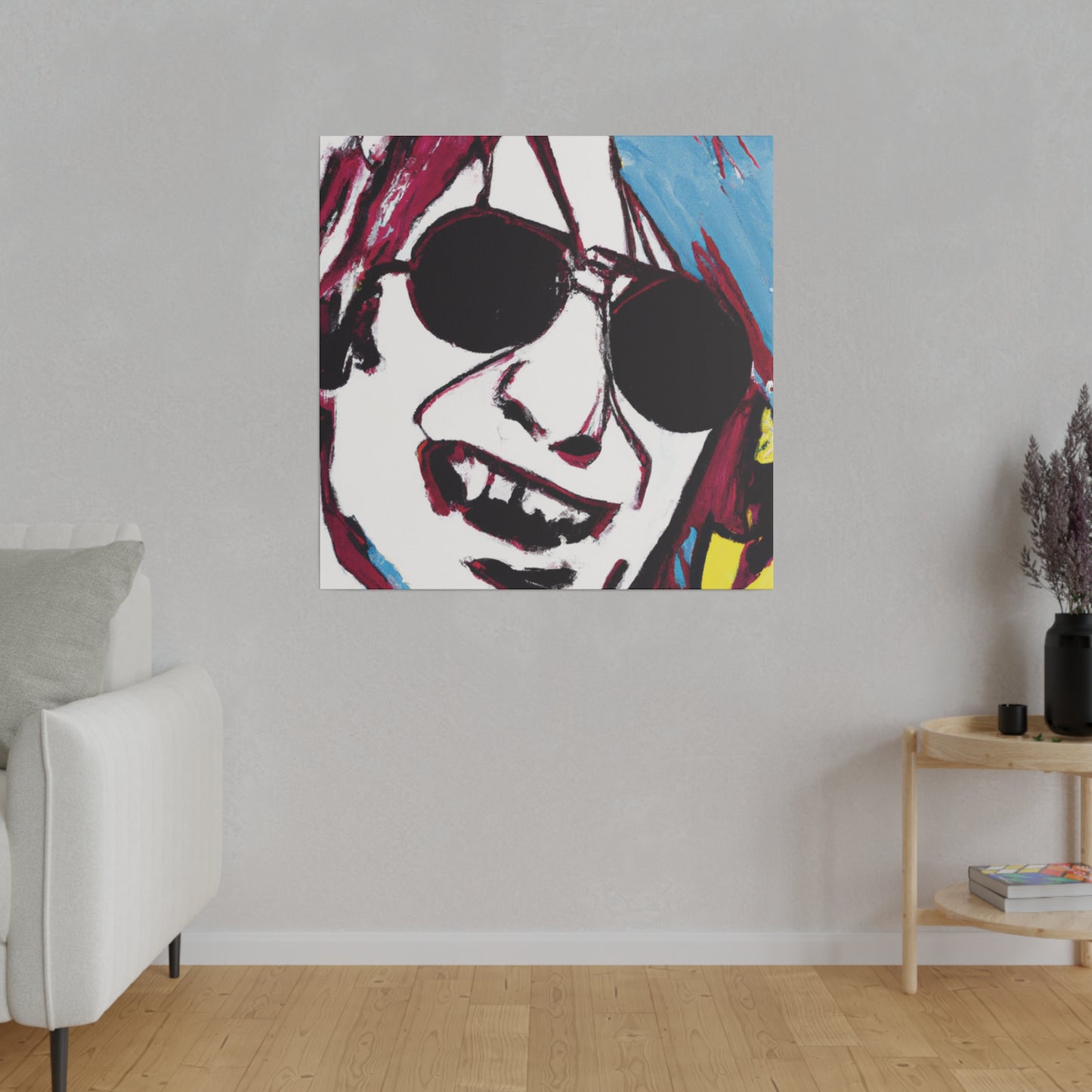 6455Z - Rockstar Painting Print | Face | Abstract | Poster | Home Decor | Wall Art | Music Art | Canvas