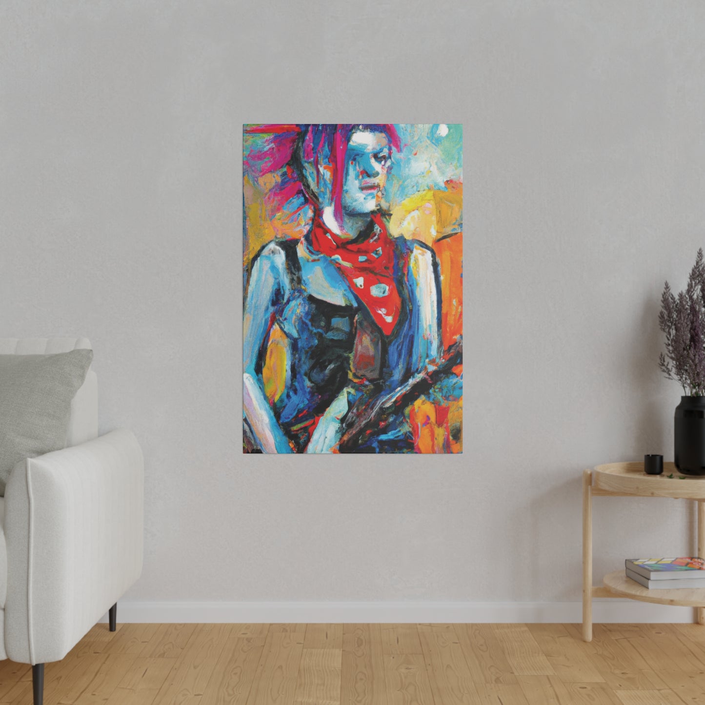 7372P - Rockstar Oil Painting Style Print | Poster | Home Decor | Wall Art | Music Art | Canvas