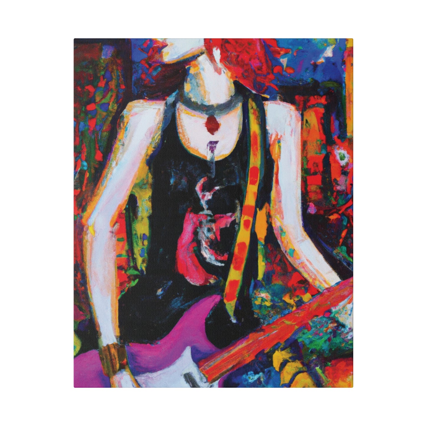 9648D - Rockstar Oil Painting Style Print | Poster | Home Decor | Wall Art | Music Art | Canvas