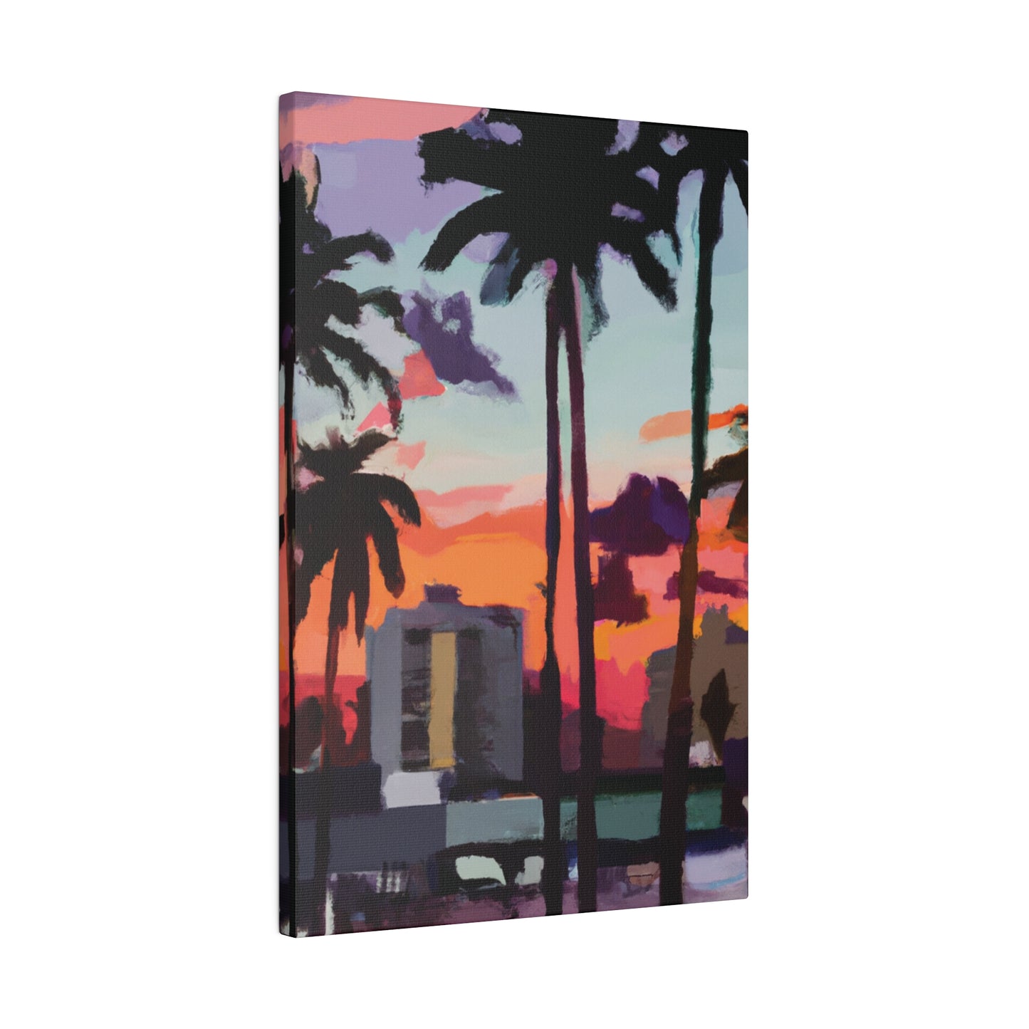 8405R - Miami Beach Sunset Painting Print | Miami | Beach | Sunset | Poster | Home Decor | Wall Art | Canvas