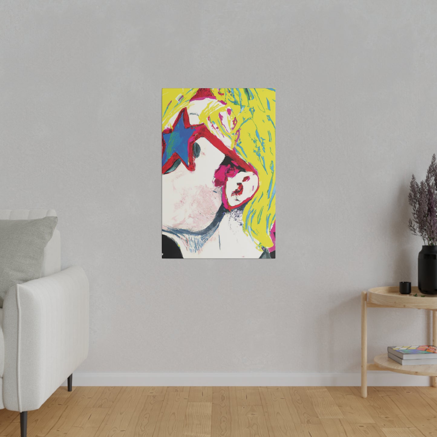 9408X - Rockstar Painting Print | Face | Abstract | Poster | Home Decor | Wall Art | Music Art | Canvas