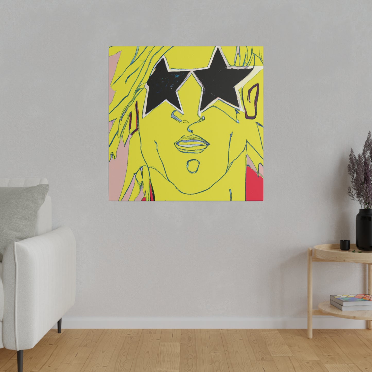 2035A - Rockstar Painting Print | Face | Abstract | Poster | Home Decor | Wall Art | Music Art | Canvas