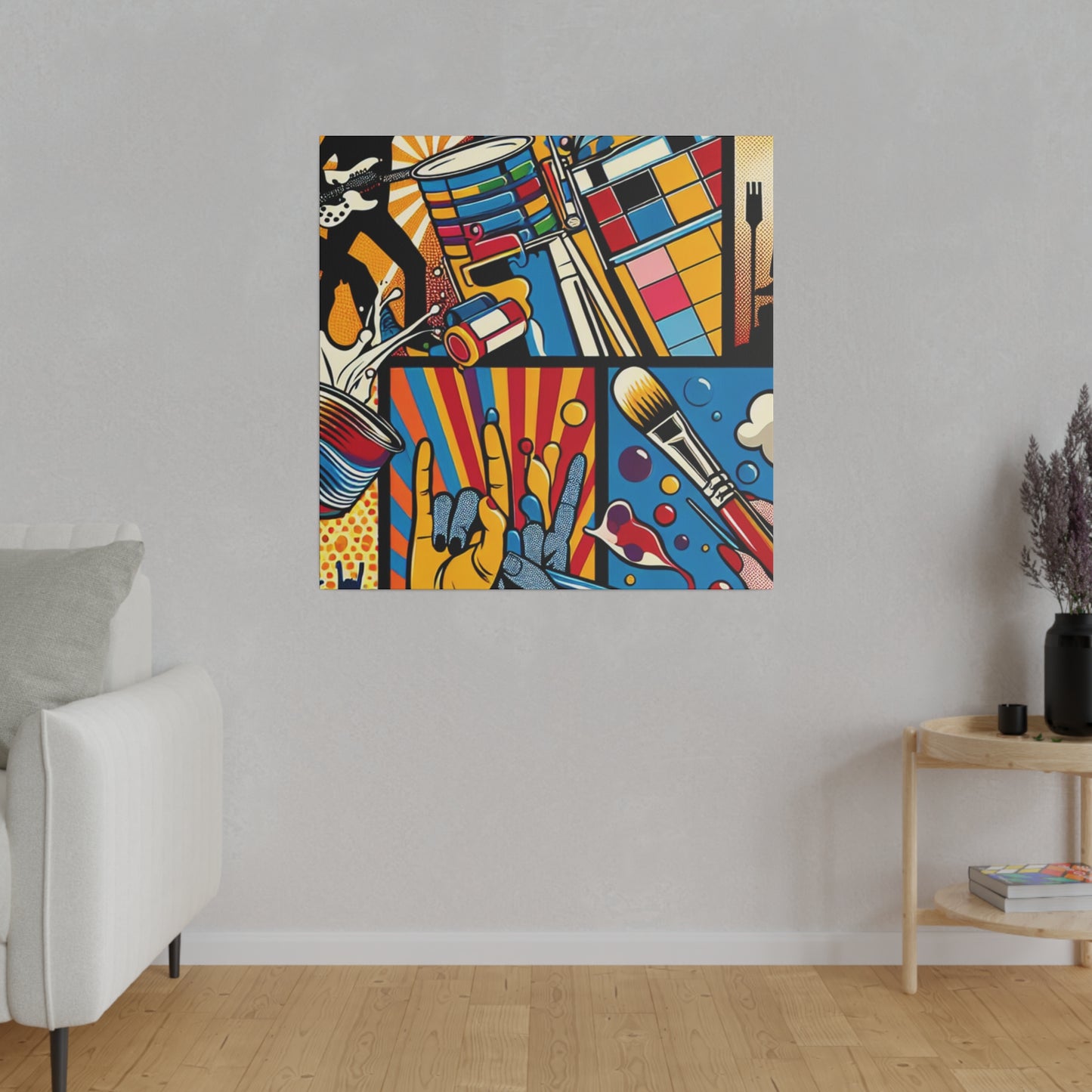 3679C - Rockstar Painting Print | Face | Abstract | Poster | Home Decor | Wall Art | Music Art | Canvas