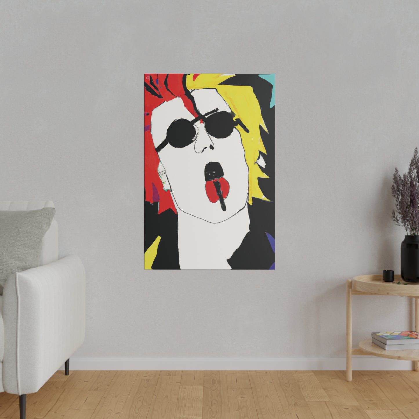 8372R - Rockstar Painting Print | Face | Abstract | Poster | Home Decor | Wall Art | Music Art | Canvas