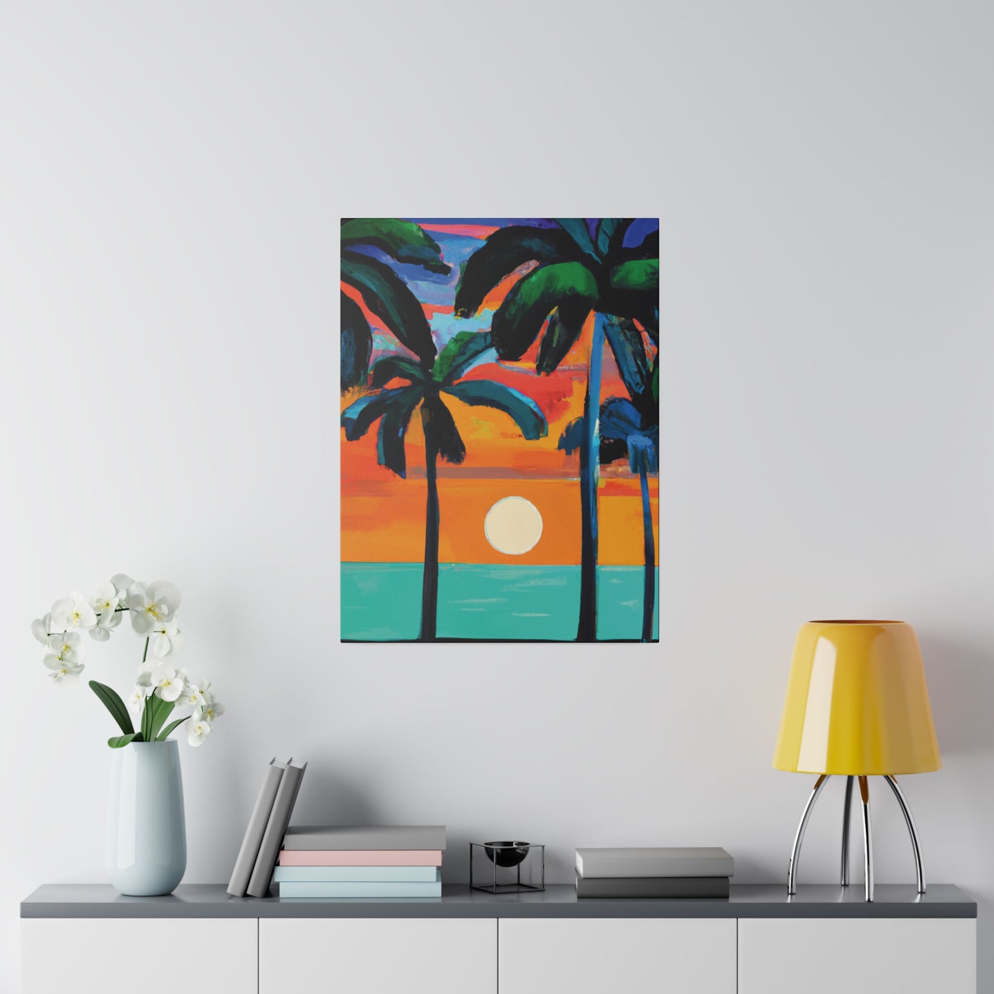 4567C - Miami Beach Sunset Painting Print | Miami | Beach | Sunset | Poster | Home Decor | Wall Art | Canvas