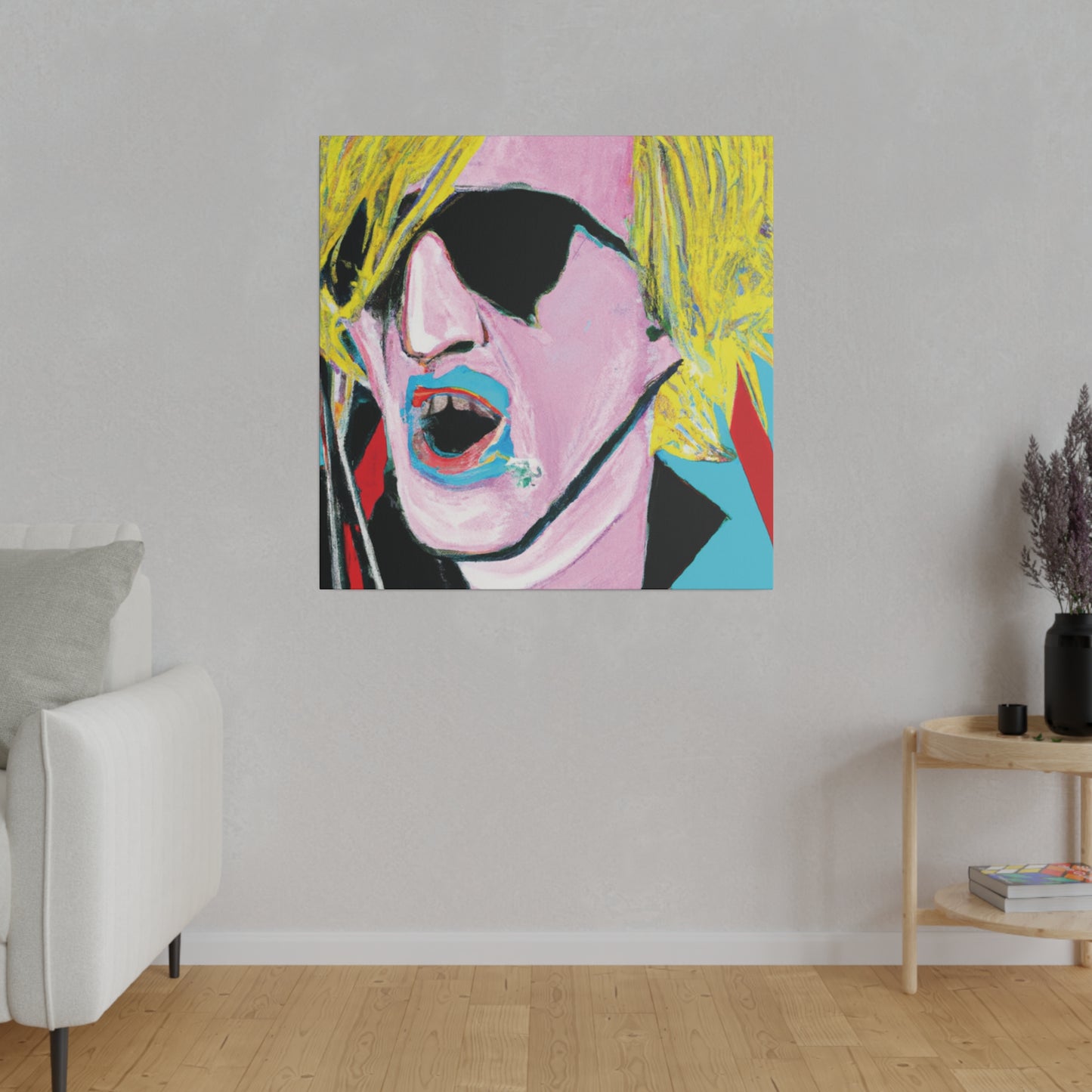 9118C - Rockstar Painting Print | Face | Abstract | Poster | Home Decor | Wall Art | Music Art | Canvas