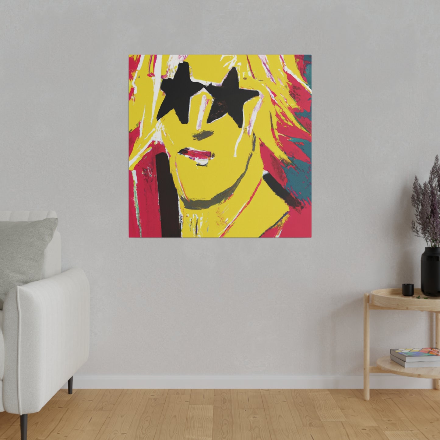 5263T - Rockstar Painting Print | Face | Abstract | Poster | Home Decor | Wall Art | Music Art | Canvas