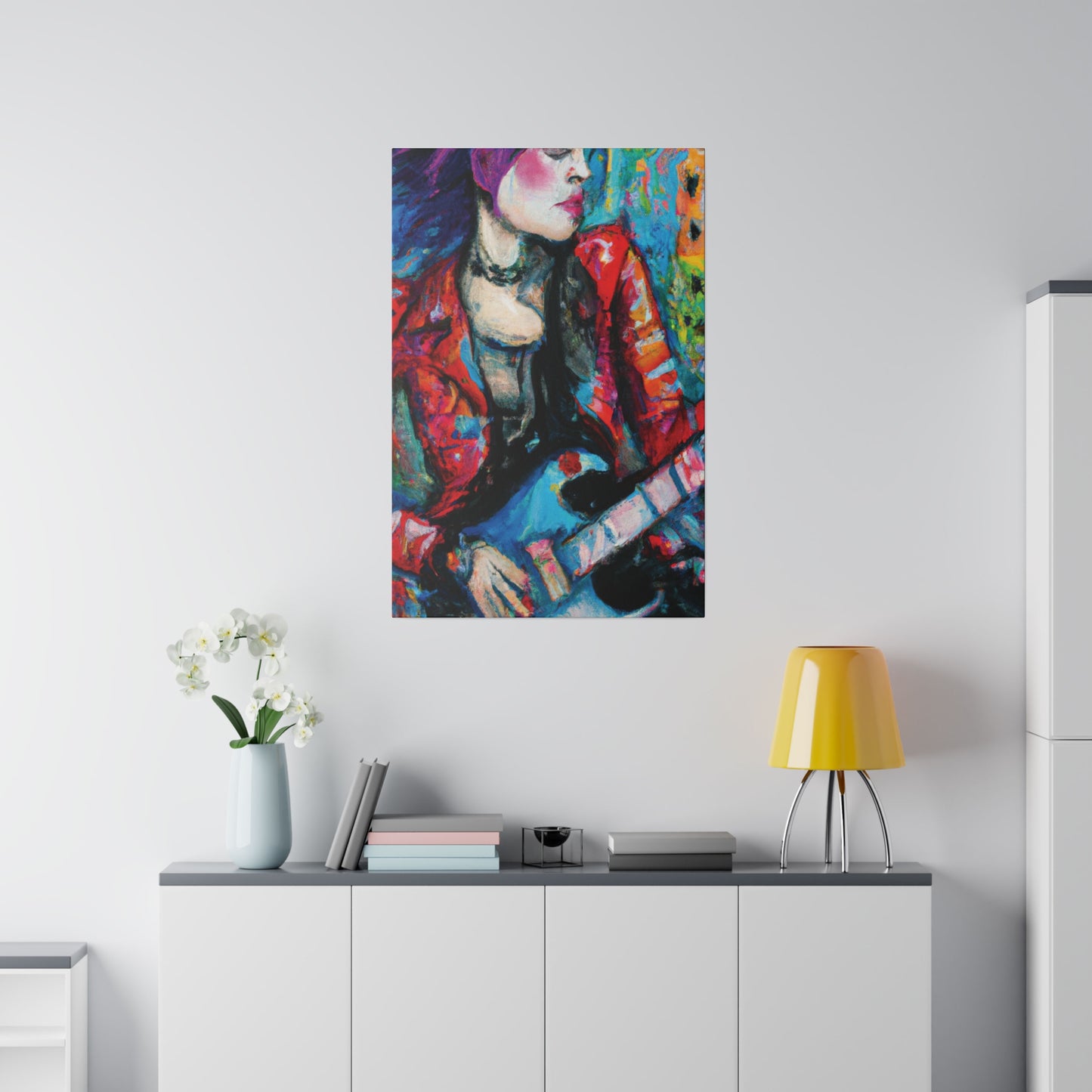 7551J - Rockstar Oil Painting Style Print | Poster | Home Decor | Wall Art | Music Art | Canvas