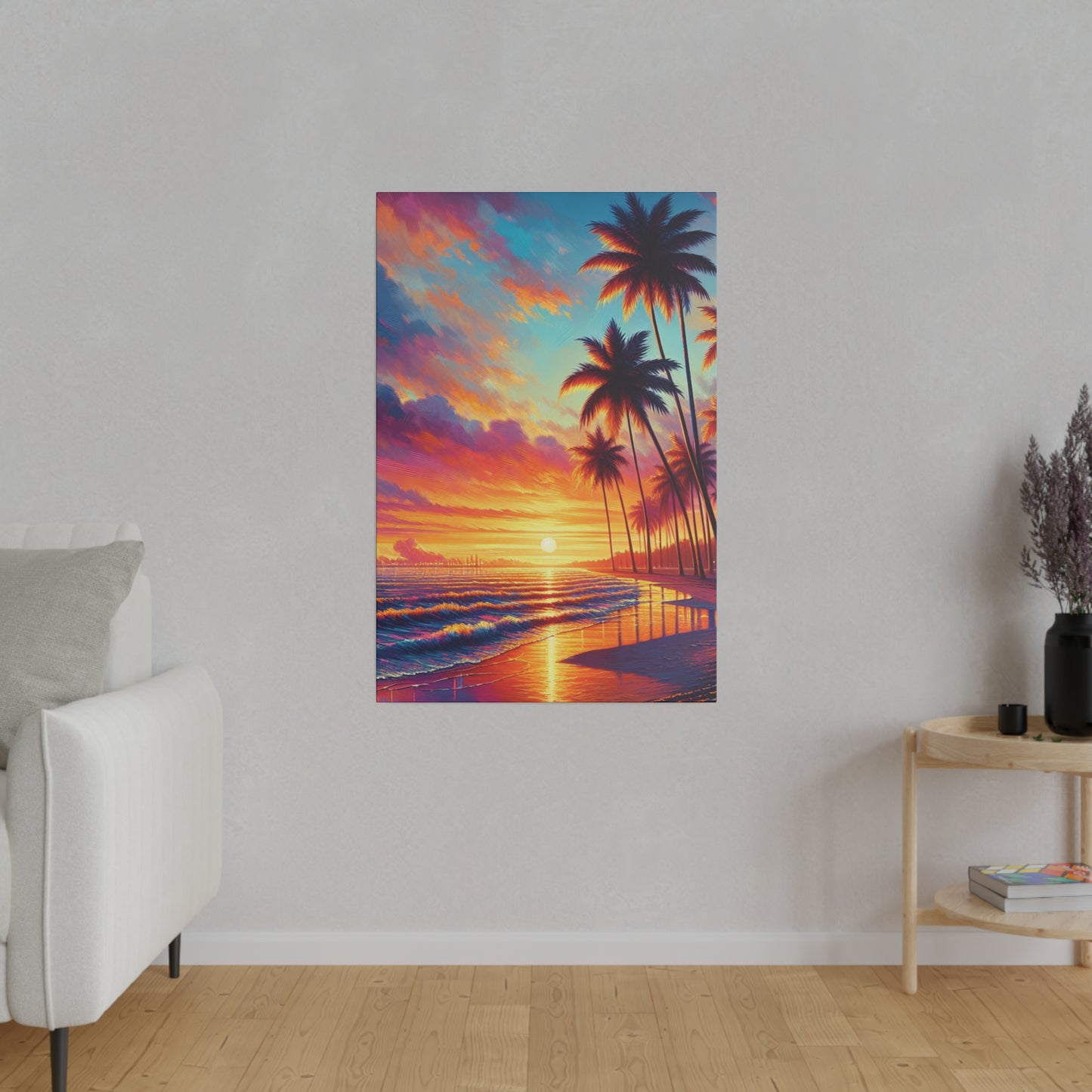 2398K - miami beach art, sunset background, ocean art work, beach art work, sunset designs, miami beach painting, miami beach print