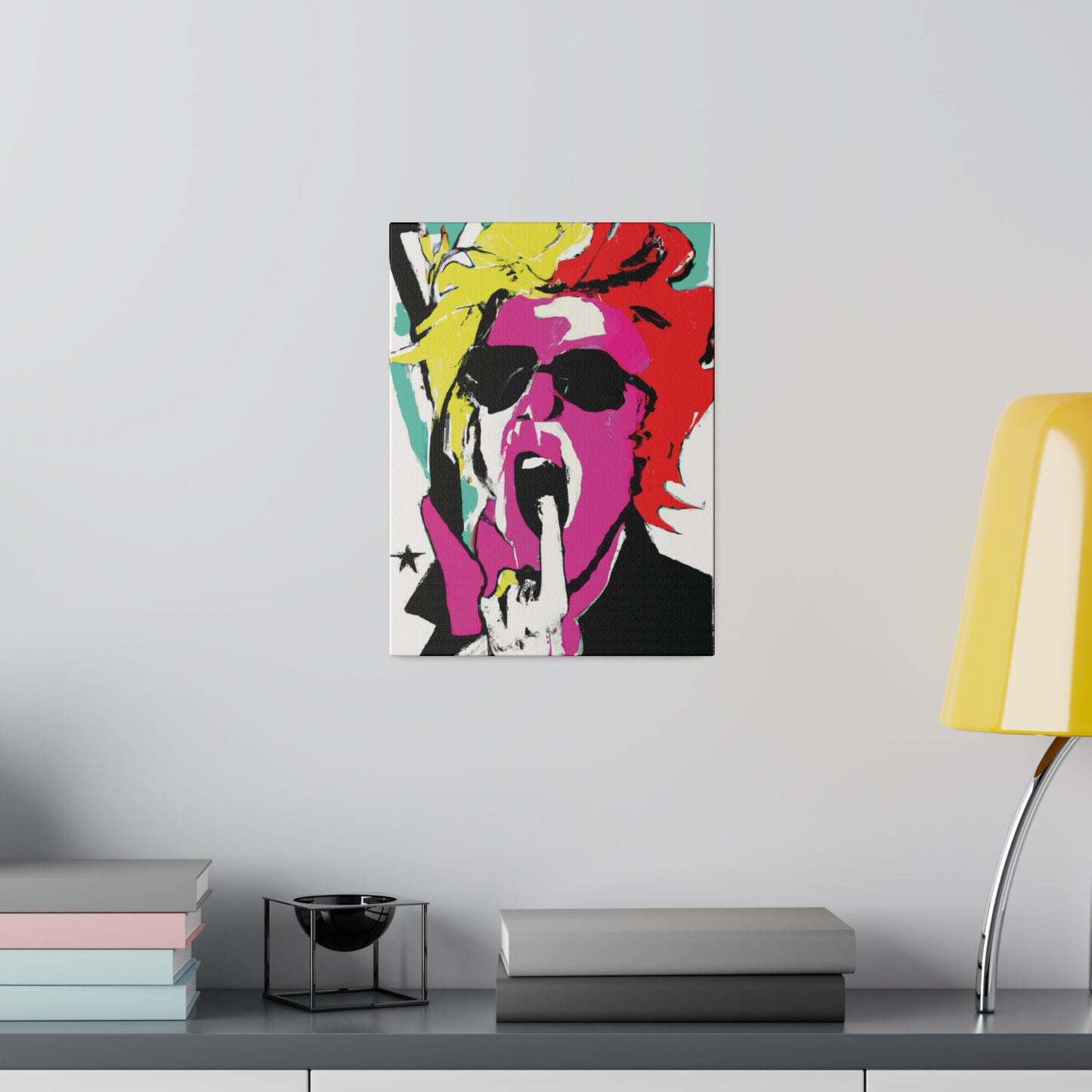 4598A - Rockstar Painting Print | Face | Abstract | Poster | Home Decor | Wall Art | Music Art | Canvas