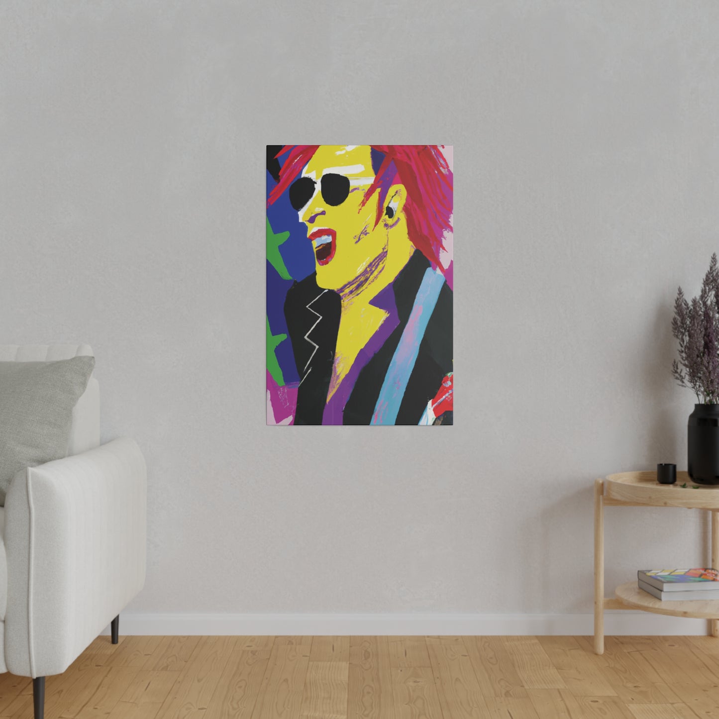 9751P - Rockstar Painting Print | Face | Abstract | Poster | Home Decor | Wall Art | Music Art | Canvas