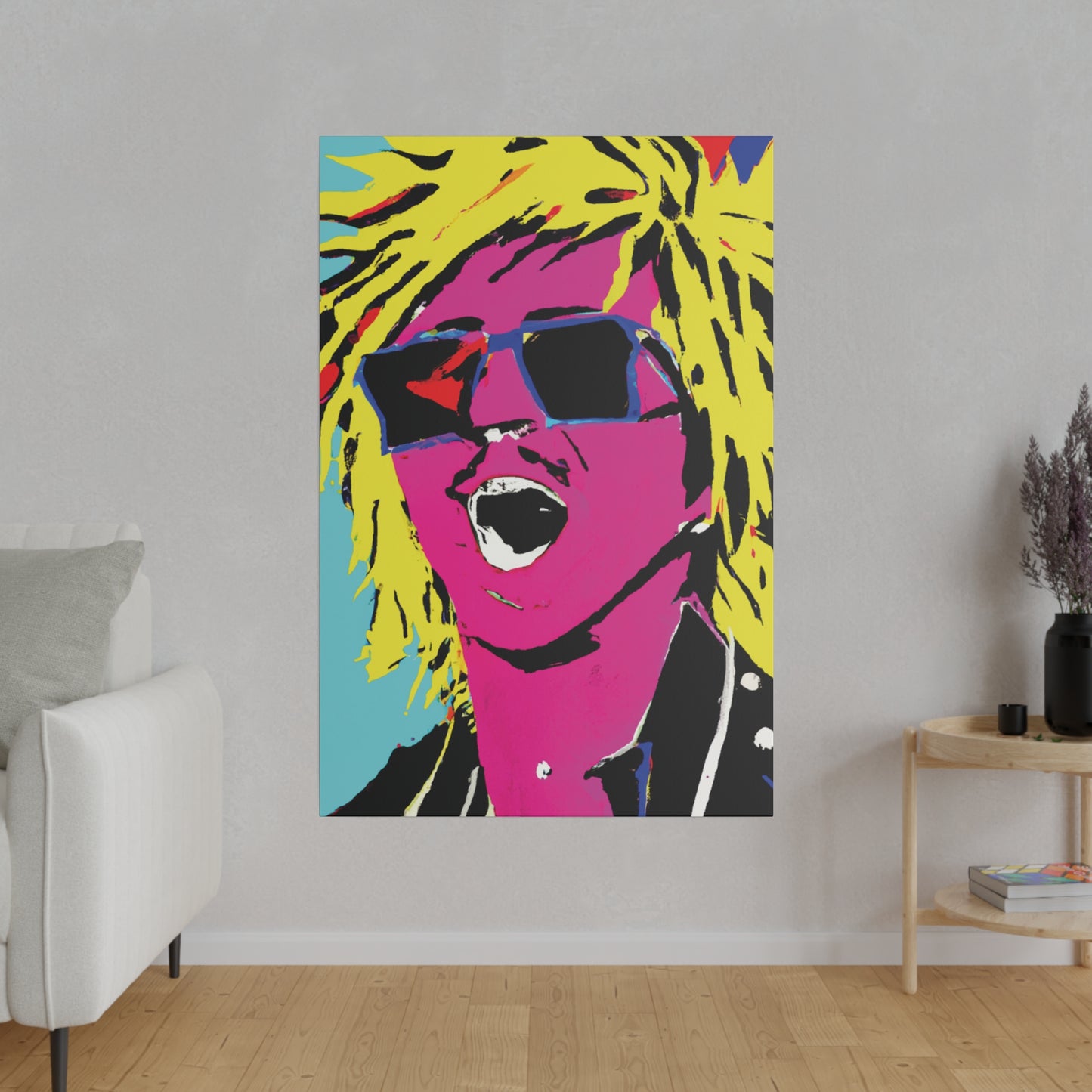 8376W - Rockstar Painting Print | Face | Abstract | Poster | Home Decor | Wall Art | Music Art | Canvas