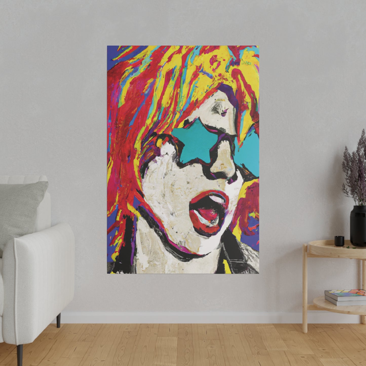 8876G - Rockstar Painting Print | Face | Abstract | Poster | Home Decor | Wall Art | Music Art | Canvas