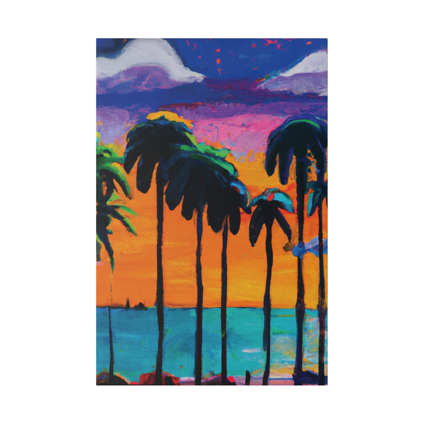 9331M - Miami Beach Sunset Painting Print | Miami | Beach | Sunset | Poster | Home Decor | Wall Art | Canvas